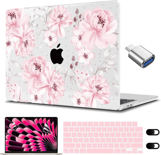 CISSOOK Compatible with MacBook Pro 14 inch 2024 2023 2022 2021 Release M4 M3 M2 M1 Chip A3112 A3185 A3401 A2918 A2992 A2779 A2442 Model, Hard Shell Case with Keyboard Cover&Screen Protector, Pink Bow