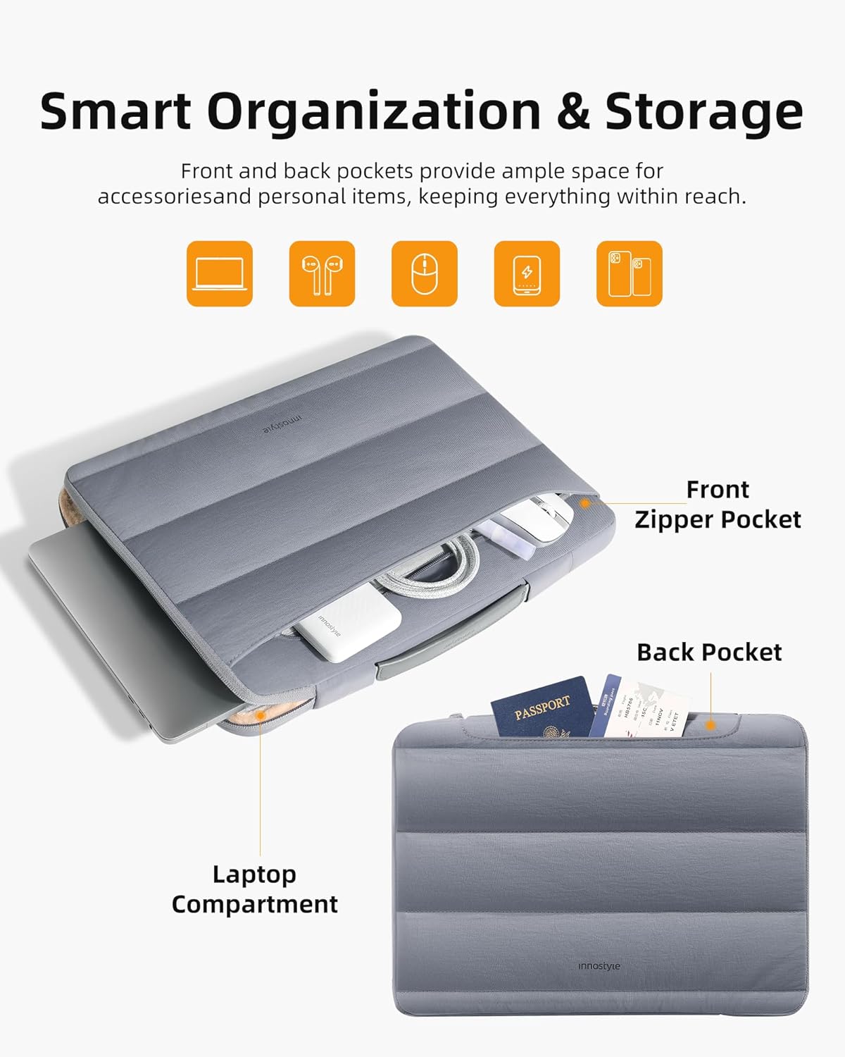 Laptop Case, Sleeve with Handle 360° Protectivie Puffy Laptop Sleeve Compatible with MacBook, Dell, HP