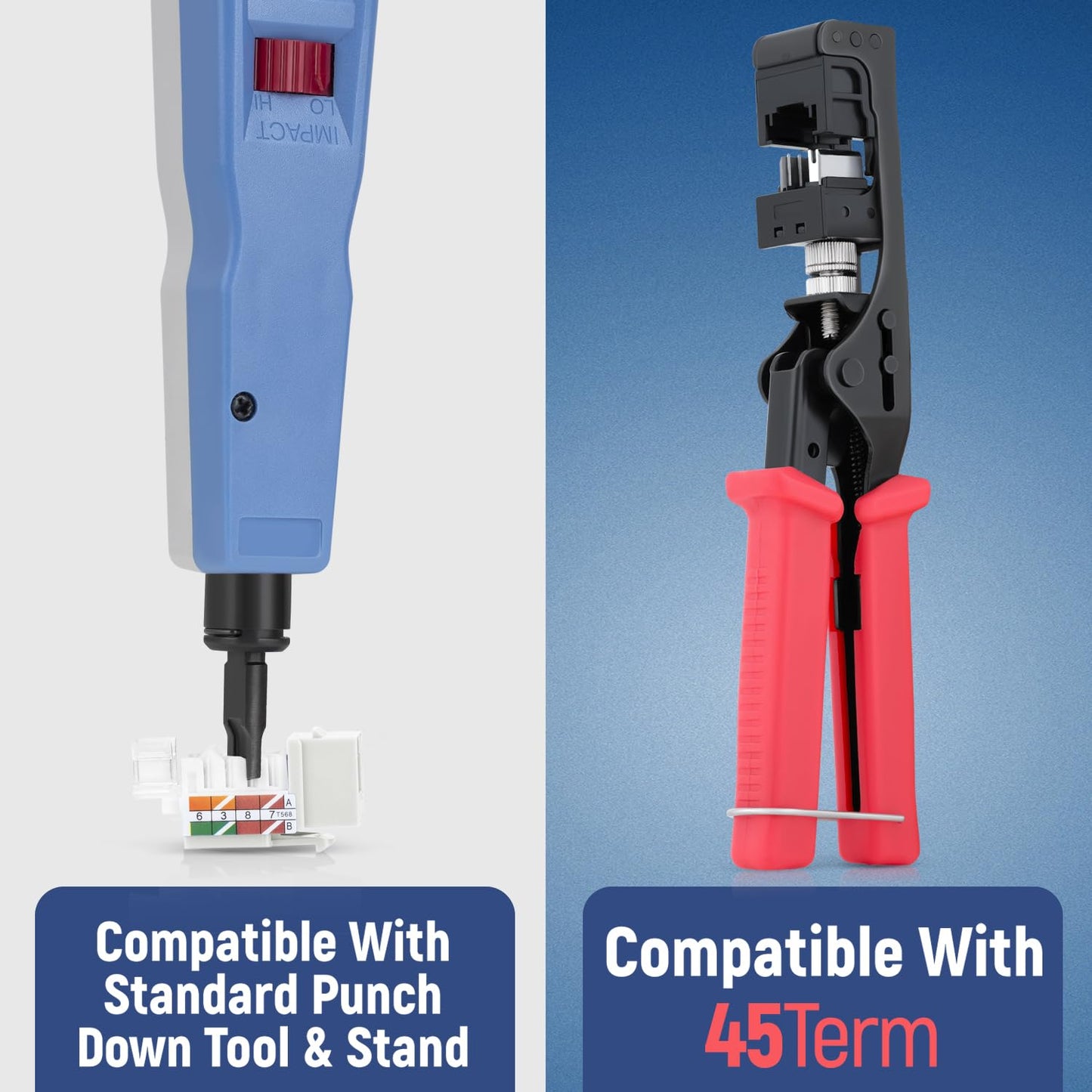 Everest 45° Angled RJ45 Cat6A Keystone Jacks 100-Pack in White - Slim Profile Female RJ45 Connectors - Cat 6A Keystone Jack - Compatible with 45° Angled Speed Termination Tool - 45Term (B0BL3GS7ZY)