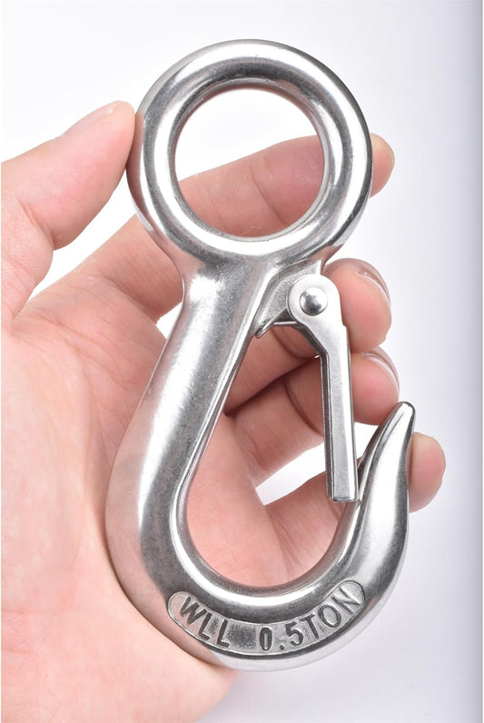 Alele 0.5T Crane Scale Grab Hooks,Slip Hooks,Stainless Steel Lifting Hook Rigging Accessory (Grab Hooks 500kg)