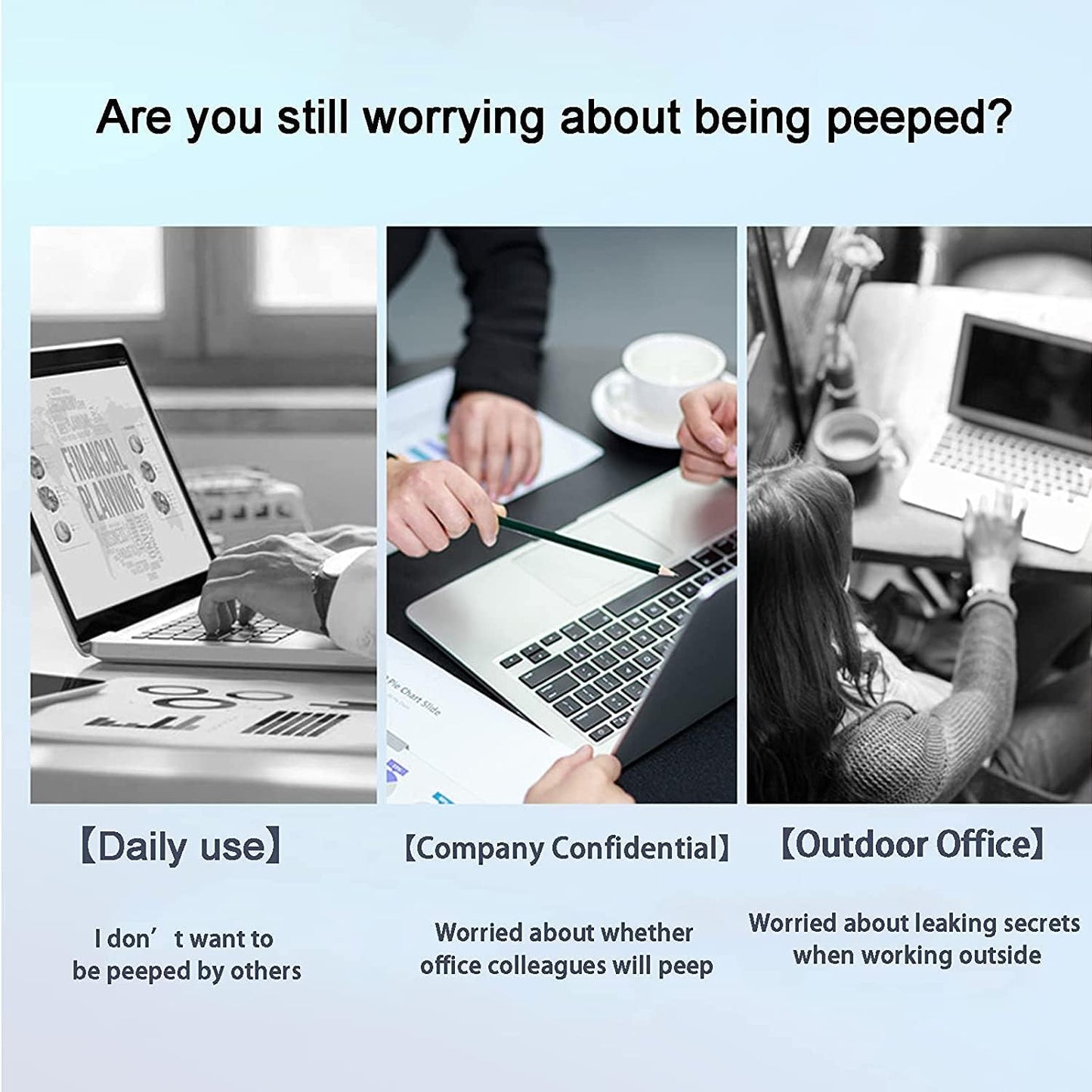 Computer Privacy Screen 24.5 Inch Removable Privacy Shield Anti Glare Monitor Protector, Two Installation Method, 16:9 Aspect Ratio Widescreen, Anti-Glare/Anti Blue Light/Anti Scratch Film