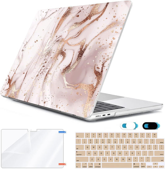 Compatible with MacBook Air 13 inch Case 2025 2024-2022 M4 A3240 M3 A3113 M2 A2681, Plastic Hard Shell&Keyboard Cover&Screen Film&Webcam Cover for MacBook Air 13.6 inch Case, Abstract Marble