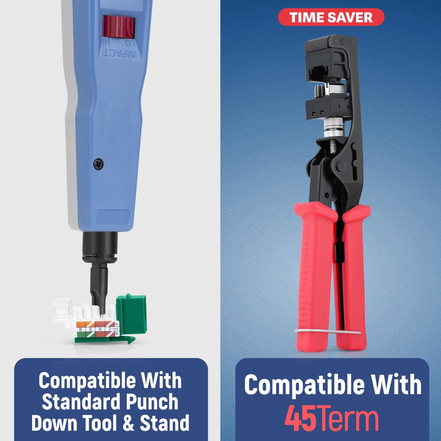 Everest 45° Angled RJ45 Cat5e Keystone Jacks 10-Pack in Green - Slim Profile Female RJ45 Connectors - Cat 5e Keystone Jack - Compatible with 45° Angled Speed Termination Tool - 45Term (B0BL3GS7ZY)