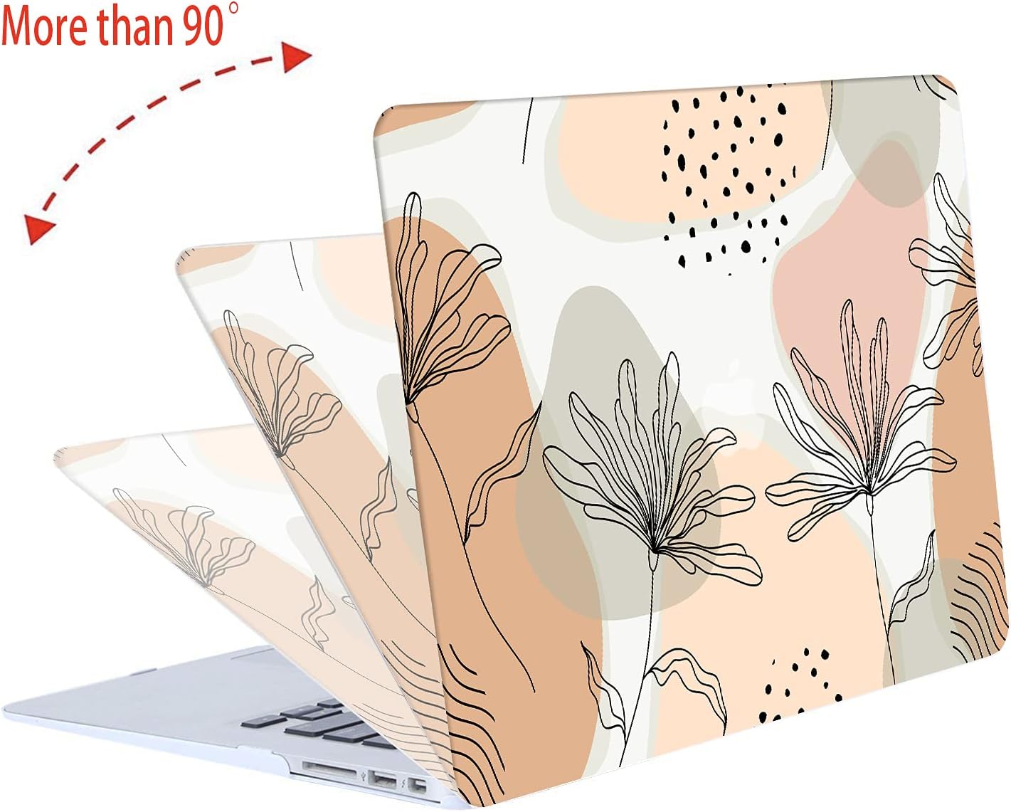 LanBaiLan Compatible for MacBook Pro 13 inch with Touch Bar 2022 2020 2019 2018 2017 2016 Release M1 M2 A2338 A2289 A2251 A2159 A1989 A1706 A1708, Laptop Hard Case & Keyboard Cover, Aesthetic Flower