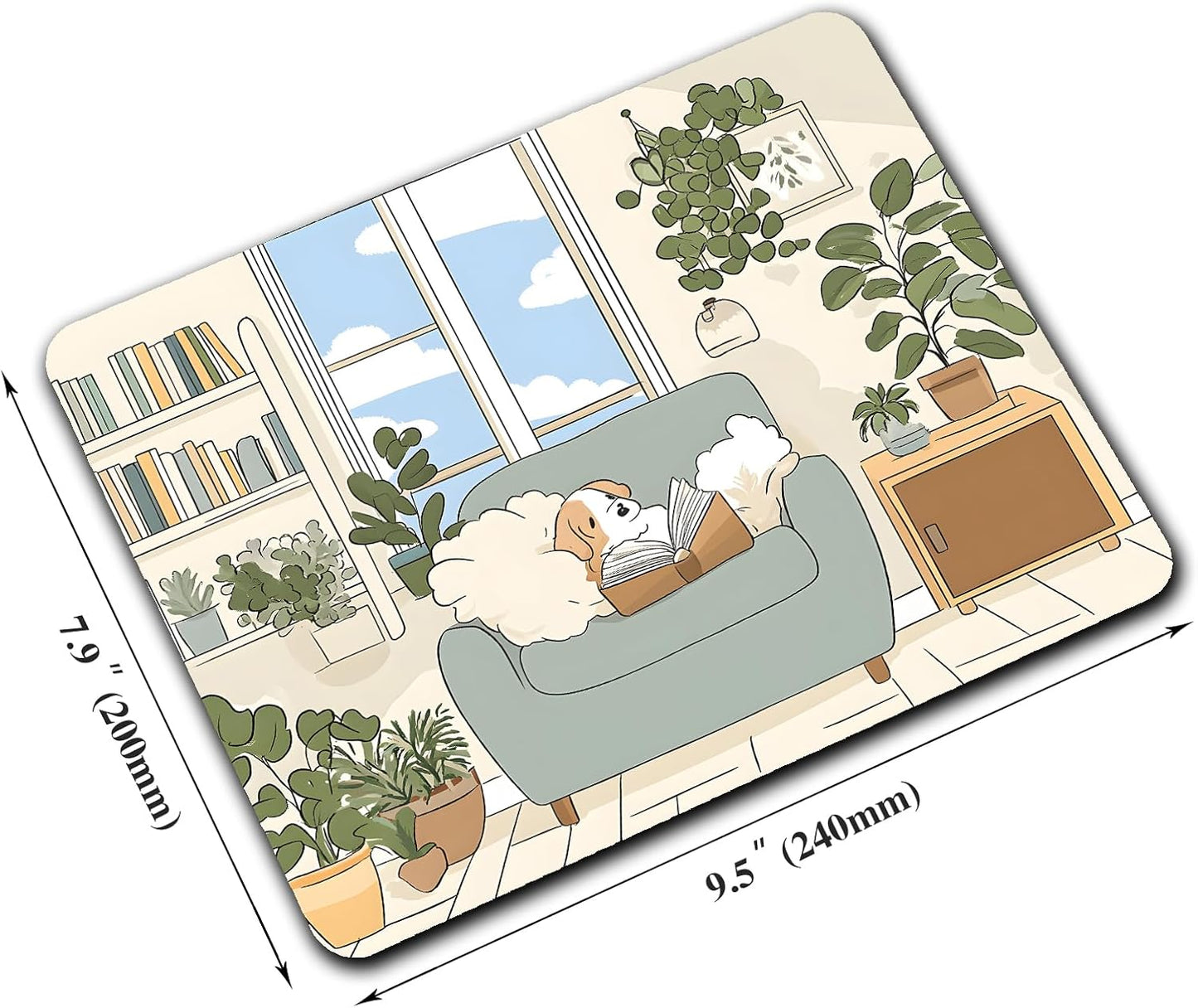 Cute Cartoon Anime Dog Custom Mouse Pad with Non-Slip Rubber, Small Square Design for Wireless Laptop & Computer Mouse Pads for Desk, 9.5 x 7.9 inch Smooth Surface for Gaming & Office