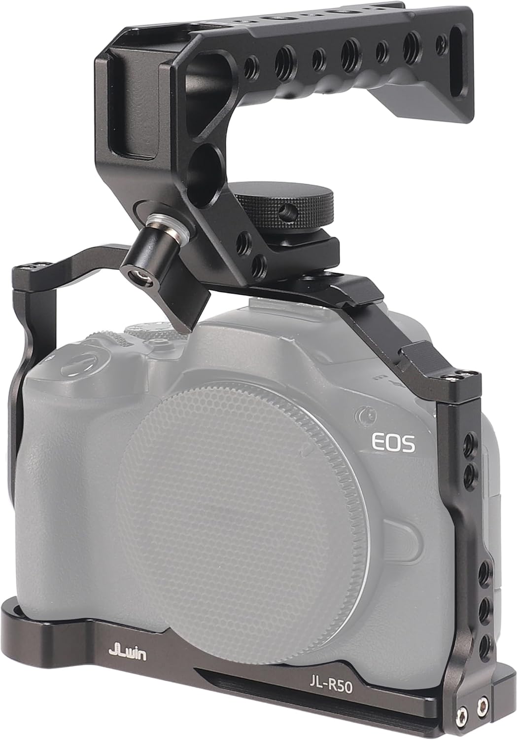 Hersmay R50 Cage with Top Handle,Aluminium Alloy Camera Cage for Canon EOS R50 Mirrorless Cameras, Vlogging Video Shooting Filmmaking Rig Stabilizer with 1/4" Mounting and 3/8" Arri Locating Hole