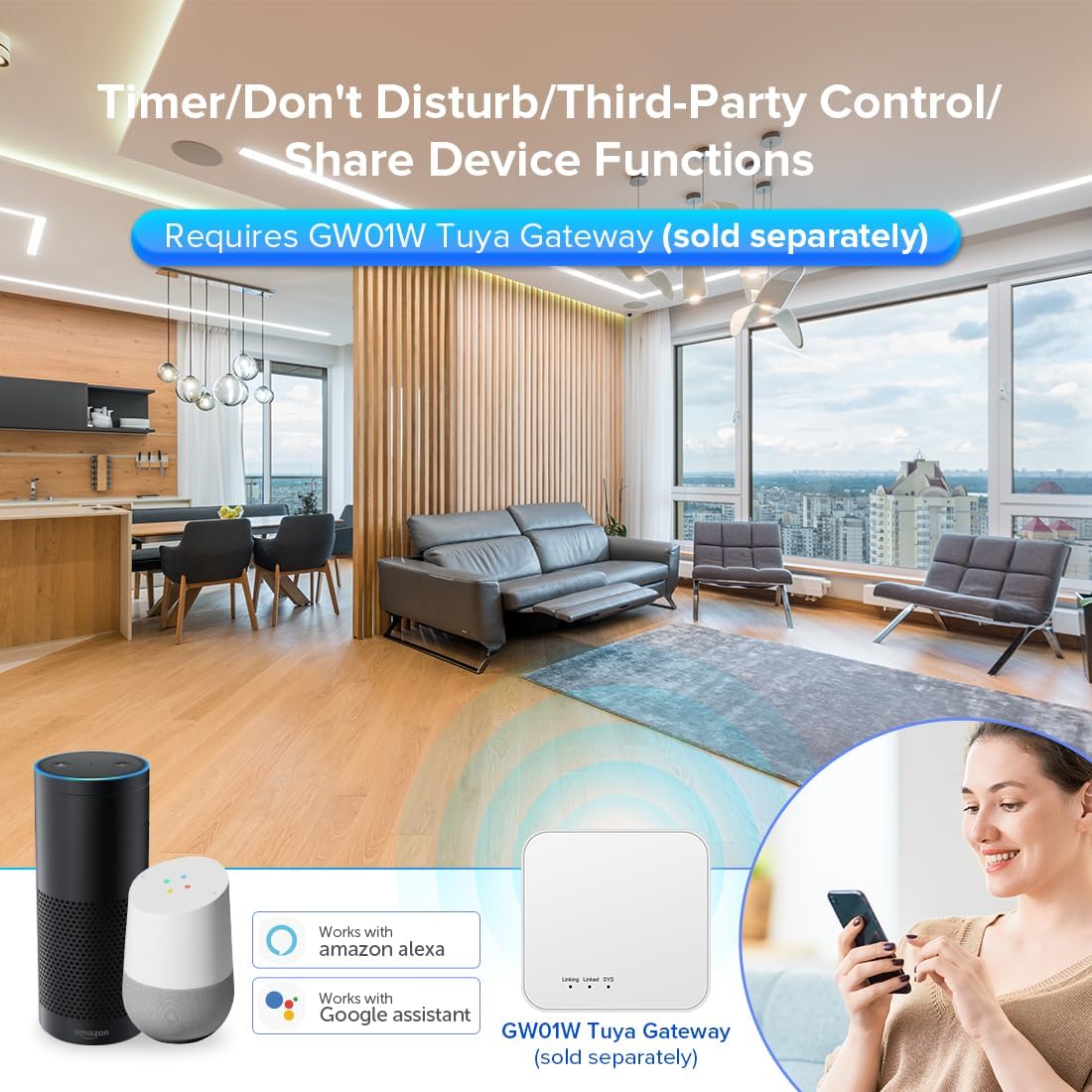 BTF-LIGHTING C01RF Tuya Controller Support PWM 5050SMD FCOB COB Single Color (+V -V) 2pin LED Strip Support with RC01RFB WR02RF Remote DC5V/DC12V/DC24V Max 12A Indoor Use Only(NO Remote NO Power)