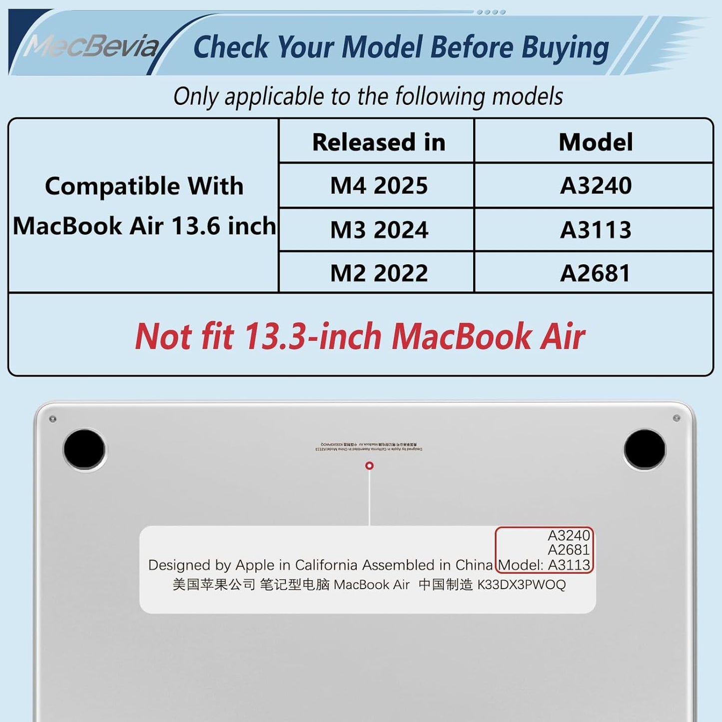 Compatible with MacBook Air 13.6 inch Case, M4 A3240/M3 A3113/M2 A2681 (Released 2025 to 2022), Hard Shell, Keyboard Cover, Screen Protector, Webcam Cover & Type-C Adapter, Abstract Flower