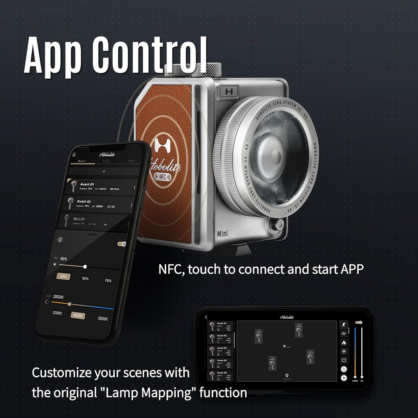 Harlowe Portable Mini LED Photography Lighting Creator Kit, 20W Travel Studio Light for Photoshooting and Video Recording, Bi-Color 2700K-6500K CRI/TLCI 96+ on Camera Light