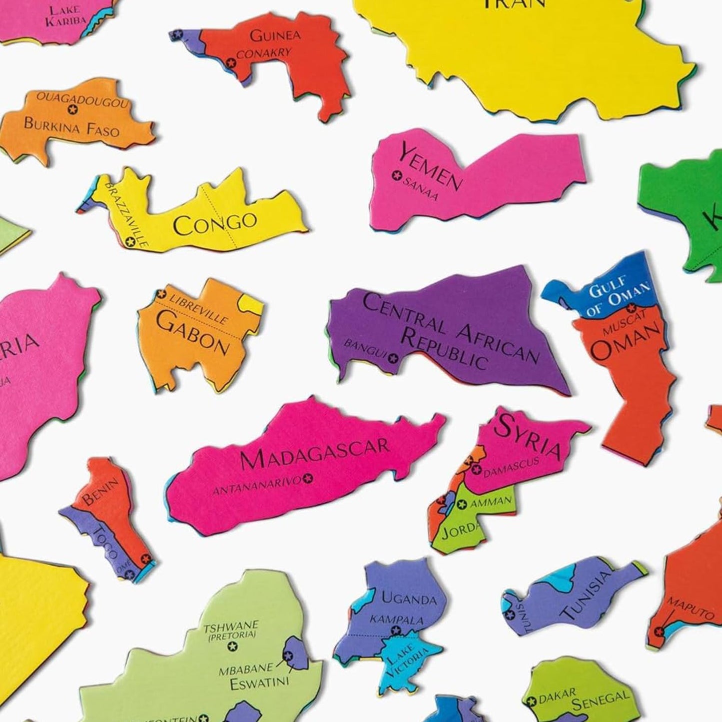 Geotoys GeoPuzzle, Africa and Middle East Shaped Jigsaw Puzzle, 65 Pc Geography Puzzle, Map Puzzle - Jigsaw Puzzles for Kids Ages 6-9 Years Old