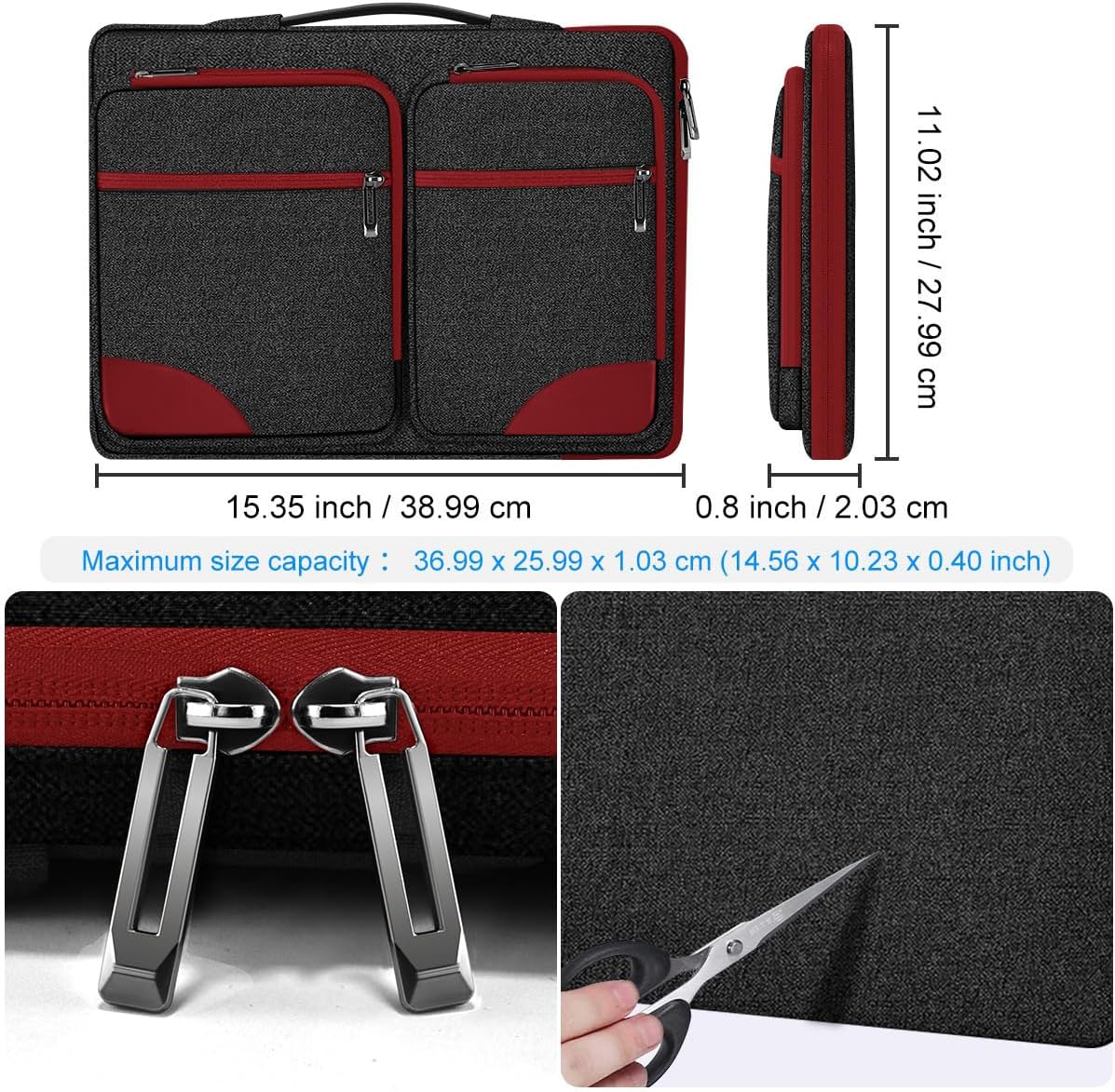 ZINZ Laptop Case 15 15.6 16 inches Sleeve Slim Briefcase Spill-Resistant Handbag for Most Popular 15" 15.6" 16" Notebooks，B01RD02