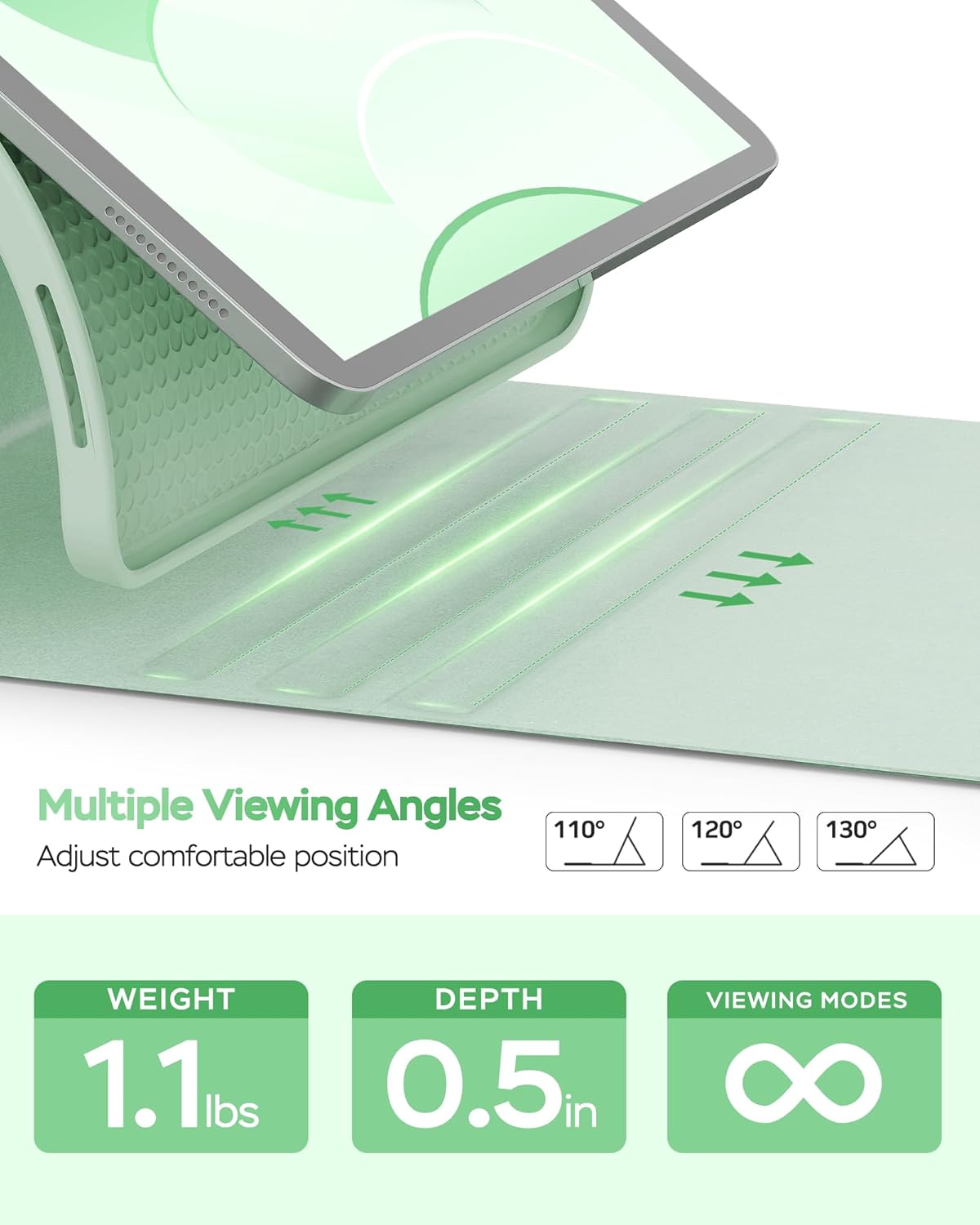 Folio Keyboard Case for iPad 10th Gen 10.9 inch (2022) and iPad 11th (A16, 2025), Magnetic Wireless Detachable Keyboard, 7-Color Backlight, Thin & Light, Pencil Holder (Green)