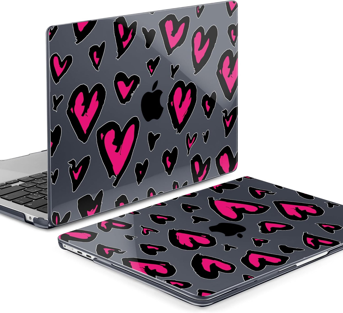 MEEgoodo for M4/M3/M2 MacBook Air 15.3 inch Case 2025 2024 2023, Case Fit Model (A3241/A3114/A2941) for MacBook Air 15 inch, Laptop Hard Shell with Keyboard Cover, Handwritten Heart