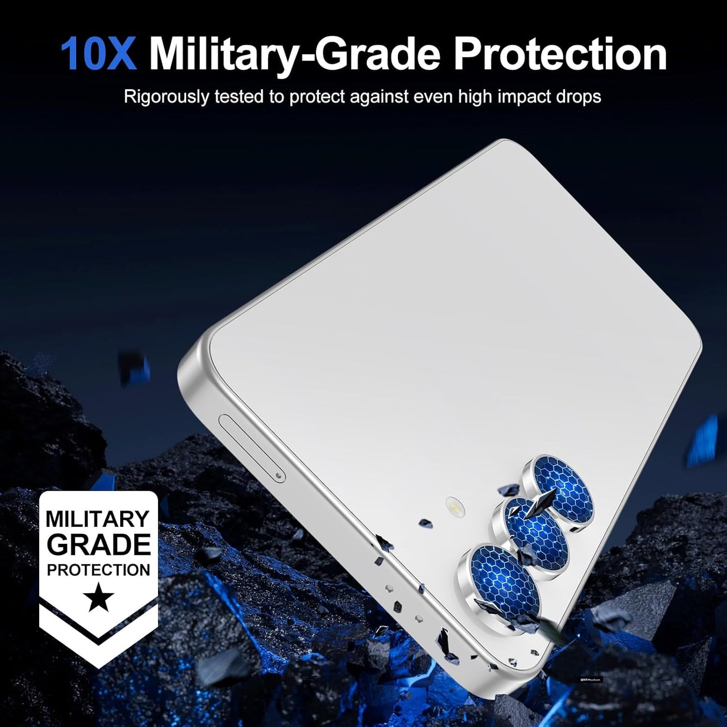 for Samsung Galaxy S24 FE Camera Lens Protector, Individual Metal Ring Tempered Glass Lens Cover, [Strong Adsorption] Scratch Resistant Ultra-Thin HD Clear Lens Cover, 1 Set-Slivery Ring