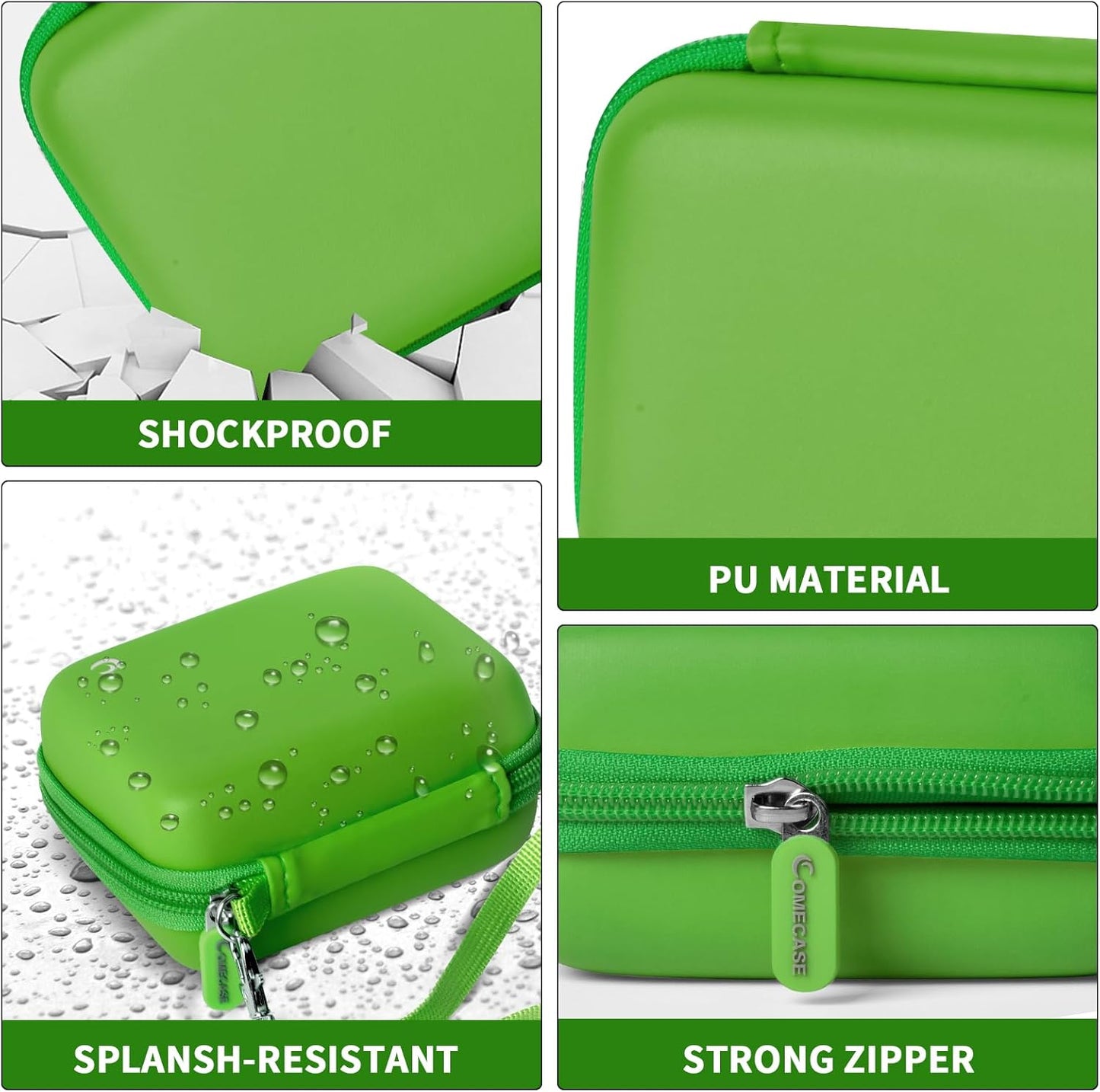 Carrying & Protective Case for Digital Camera, AbergBest 21 Mega Pixels 2.7" LCD Rechargeable HD/Kodak Pixpro/Canon PowerShot ELPH 180/190 / Sony DSCW800 / DSCW830 Cameras for Travel - Grass Green