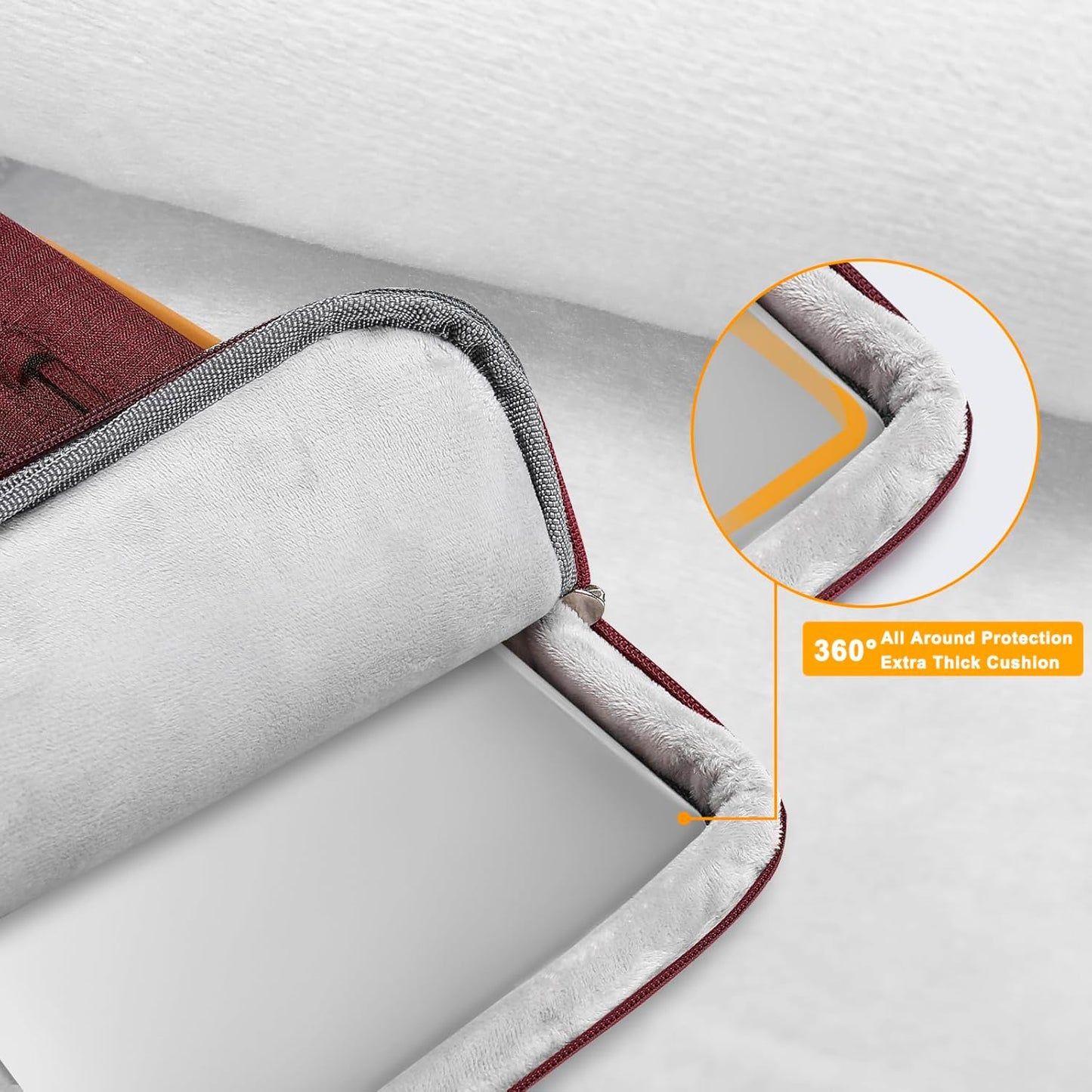 MOSISO 360 Protective Laptop Case 16 inch, 15-15.6 inch Laptop Sleeve Compatible with MacBook Pro 16, HP, Acer, Dell, Lenovo, ASUS, Side Open Carrying Case with 4 Zipper Pockets&Handle, Wine Red