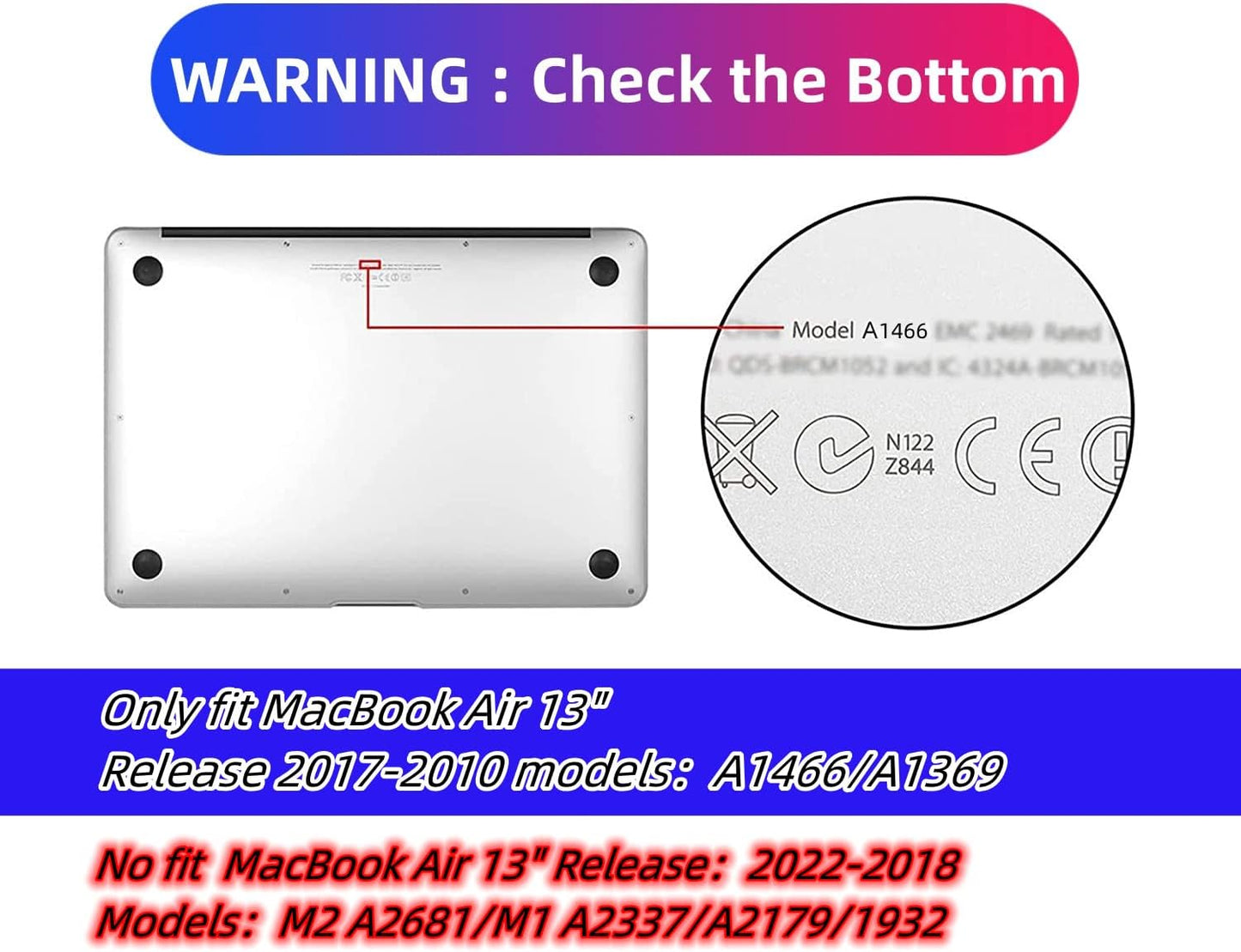 Compatible with MacBook Air 13 Inch Case 2017 2016 2015 2014 2013 2012 2011 2010 Release A1466/A1369, Plastic Hard Shell Case & Keyboard Cover & Screen Protector - Idea Bulb