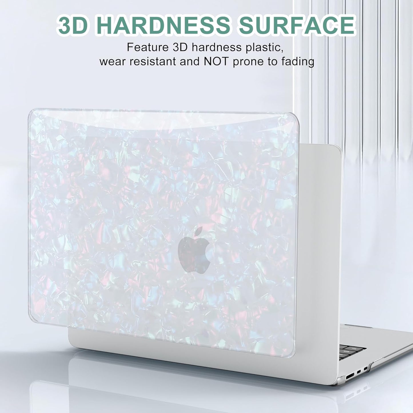 B BELK Compatible with MacBook Air 13 inch Case 2025 2024 2023 2022 M4 M3 M2 A3240 A3113 A2681, Plastic Laptop Hard Shell +Keyboard Cover +Screen Protector for MacBook Air 13.6 inch Case, Shiny Pearl