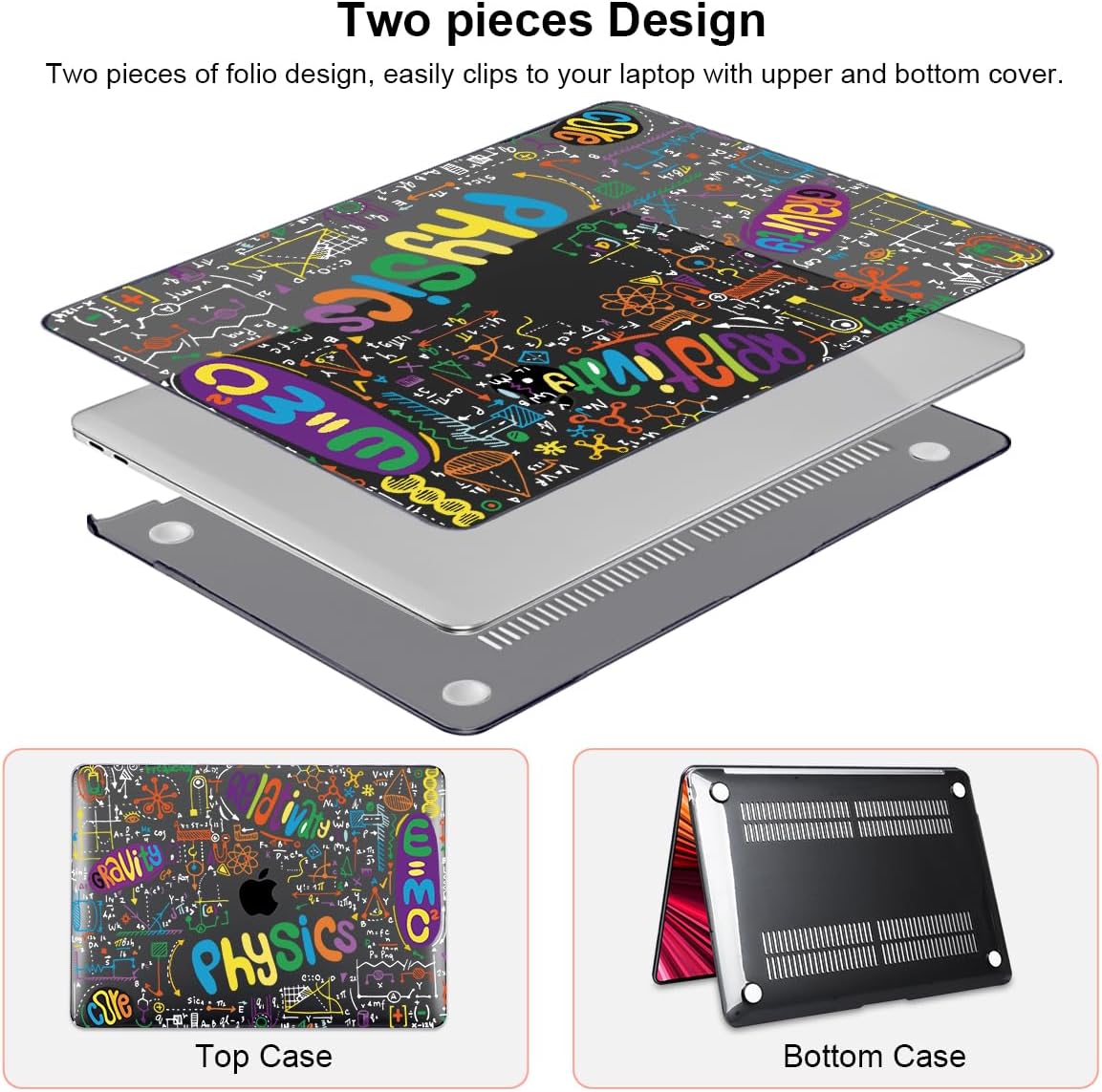 Case Compatible with MacBook Pro 13 inch M2 M1 2022 2021-2016 A2338 A2289 A2251 A2159 A1989 A1706,Pattern Plastic Hard Shell Keyboard Cover Screen Film Webcam Cover, Physical Chemistry