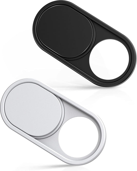imluckies Metal Webcam Cover Slide, 0.023 inch Camera Cover for Laptop Computer MacBook Pro/Air iMac iPad Tablet iPhone 8/7 Plus, Echo Show/Spot Web Camera Blocker Privacy Protector [1 Black+1 White]