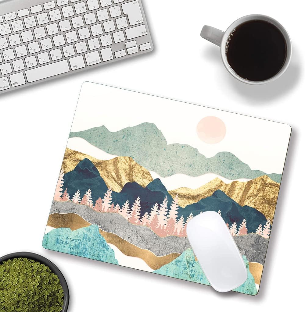 Hokafenle Mountain Abstract Art Mouse Pad - Non-Slip Rubber Base Square Wireless Mousepad for Laptop and Desk