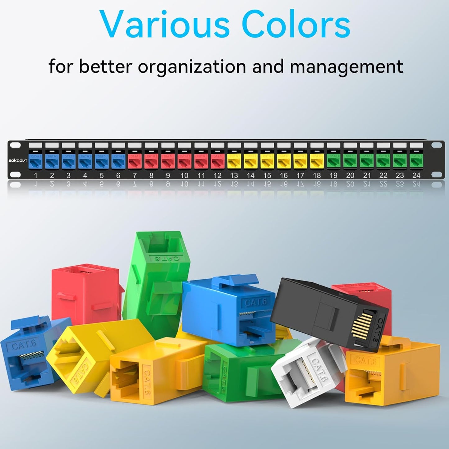 CAT6 RJ45 Keystone Coupler (24 Pack), Cat6 Keystone Jack Female to Female, Cat 6 Inline Keystone Jacks for Wall Plate & Patch Panel, RJ45 Ethernet Coupler Orange