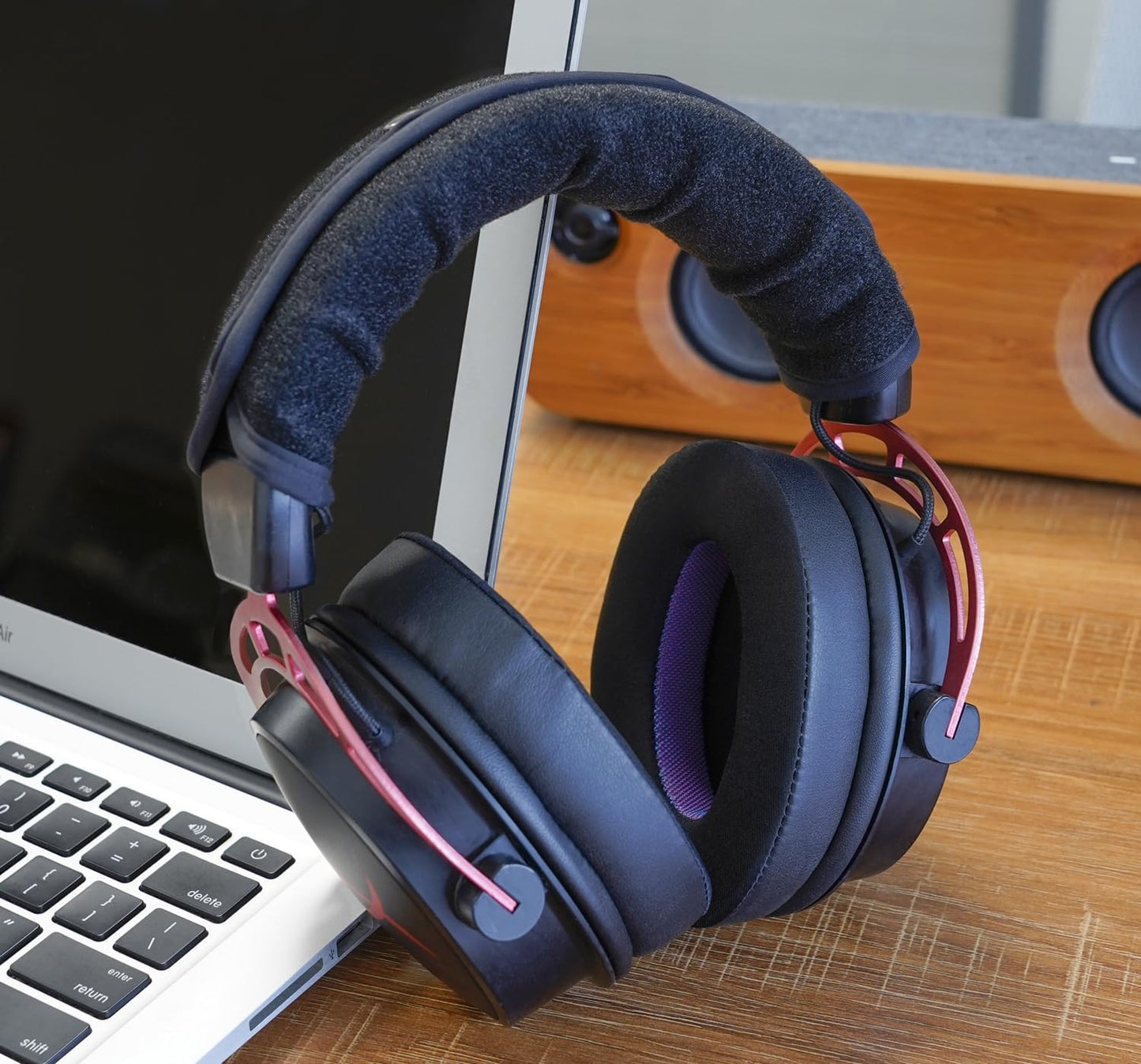 Ice Silk Fabric Replacement Earpads Cushions for HyperX Cloud/Alpha, Audio Technica M50X/M40X, Sony MDR 7506, Turtle Beach Stealth 400/600, & More - Ear Pads with Memory Foam & Added Thickness