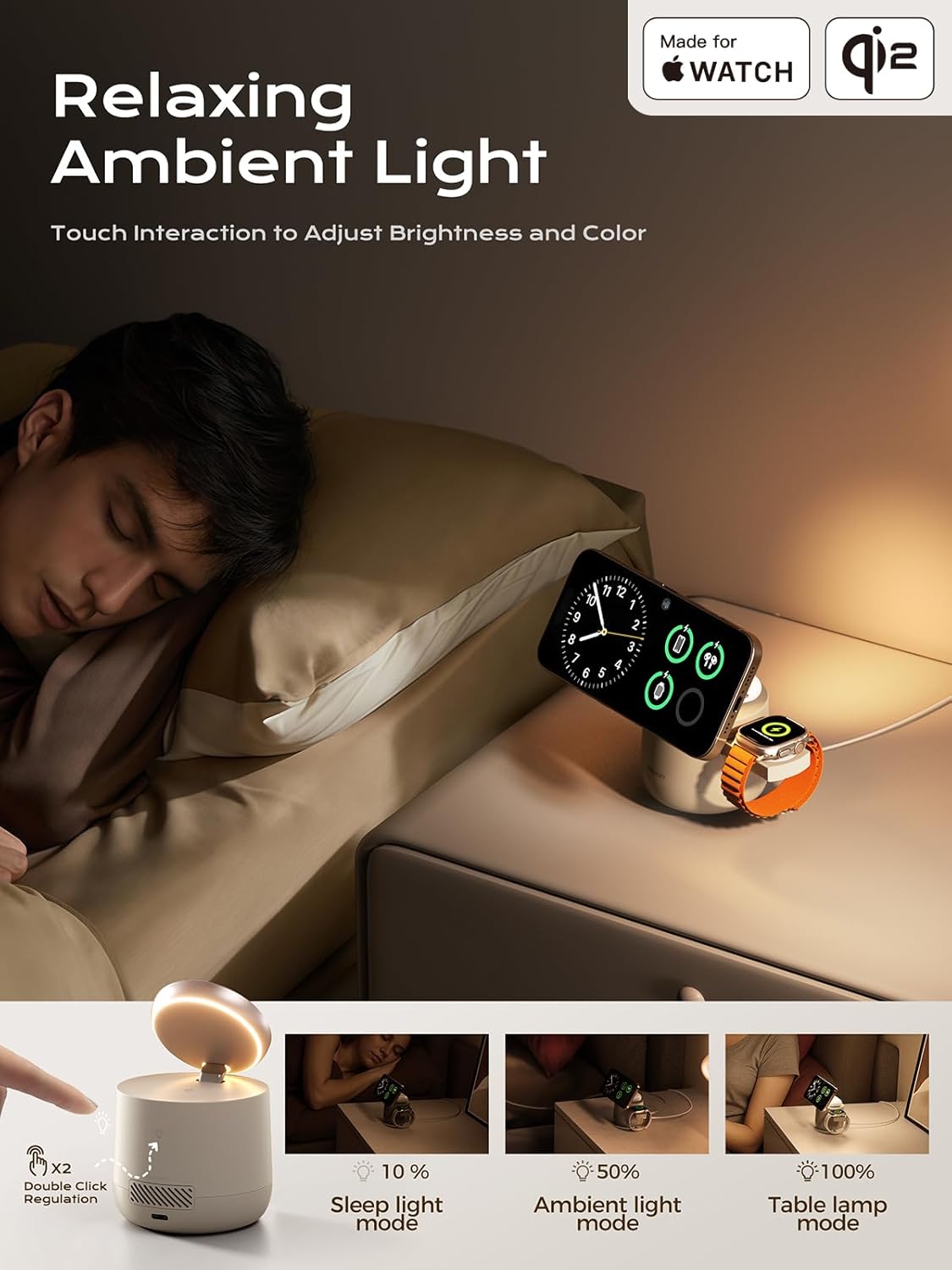 MFI Certified by Apple, 4 in 1 Magsafe Wireless Charging Station, Qi2 15W Magsafe Charger for iPhone 17/16/15/14/13/12 Series, iWatch, Airpods, iPad, 65W Charger Included (Sand, 3 in 1)