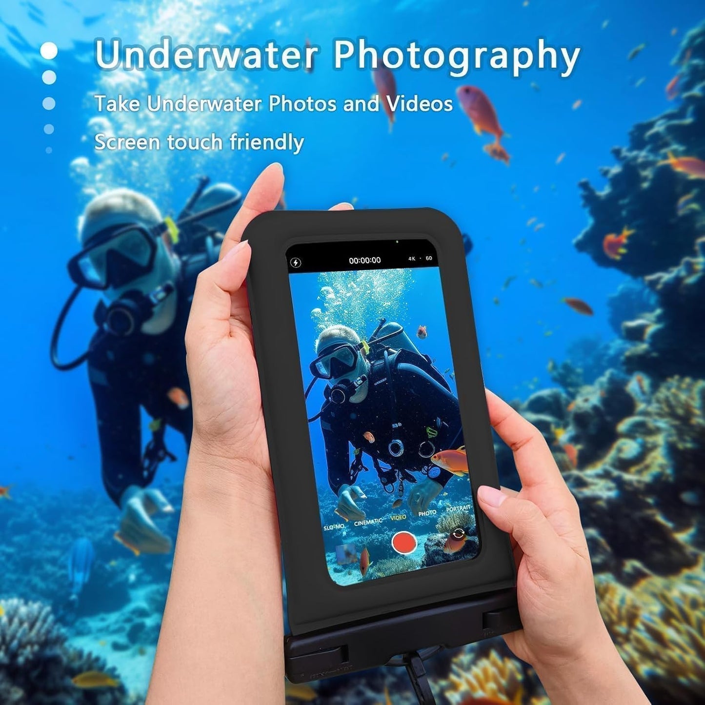 Floatable Waterproof Phone Pouch Case 2 Pax for iPhone 16 Pro Max/15/14/13/12, IP68 Travel Cellphone Dry Bag Beach Cruise Ship Essentials Bags with Crossbody Lanyard,Pink and Black-7″