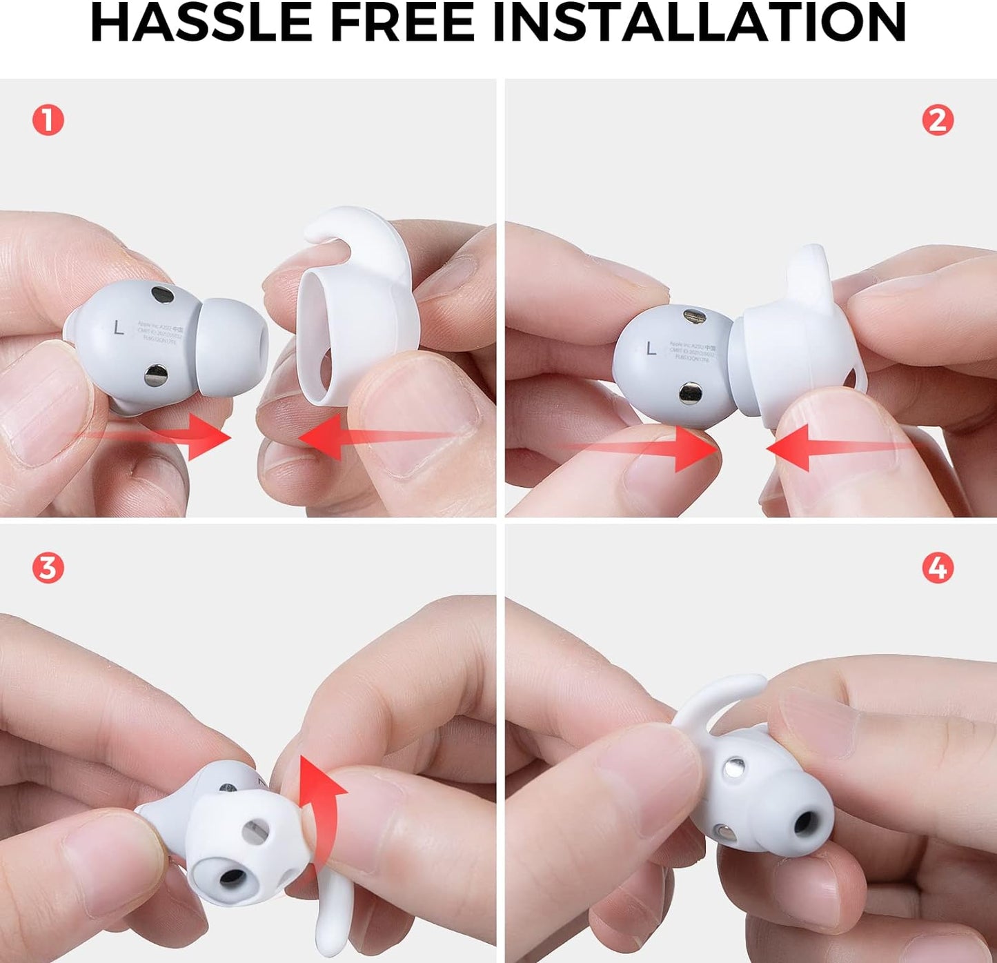 AhaStyle 3 Pairs Beats Studio Buds Ear Hooks Anti-Slip Ear Covers Silicone Accessories【Not Fit in The Charging Case】 Compatiable with New Beats Studio Buds 2021 (White)