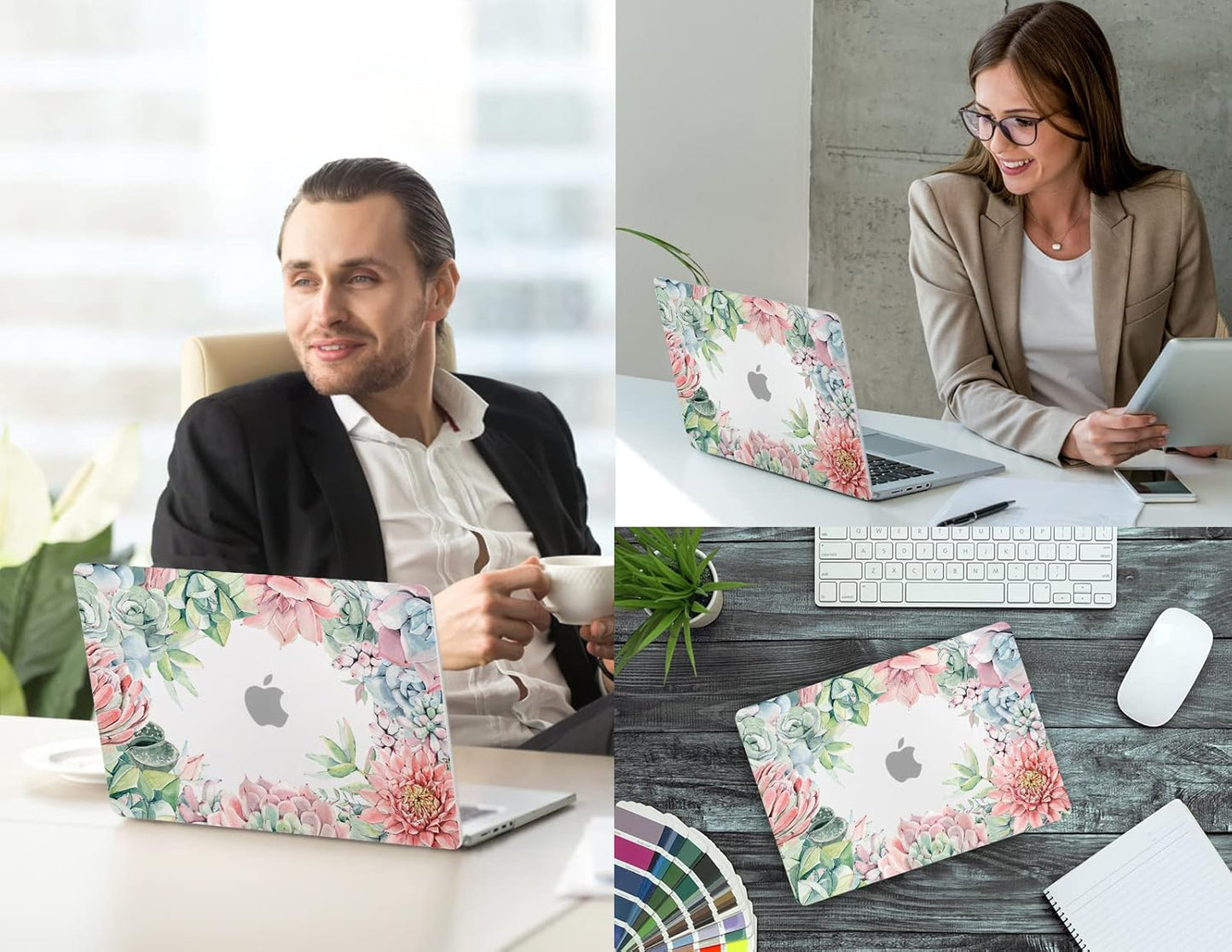 CISSOOK Succulent Hard Shell Case Cover for MacBook Pro 14 Inch 2021-2023 Release Model A2779 A2442 M1 M2 with Touch ID