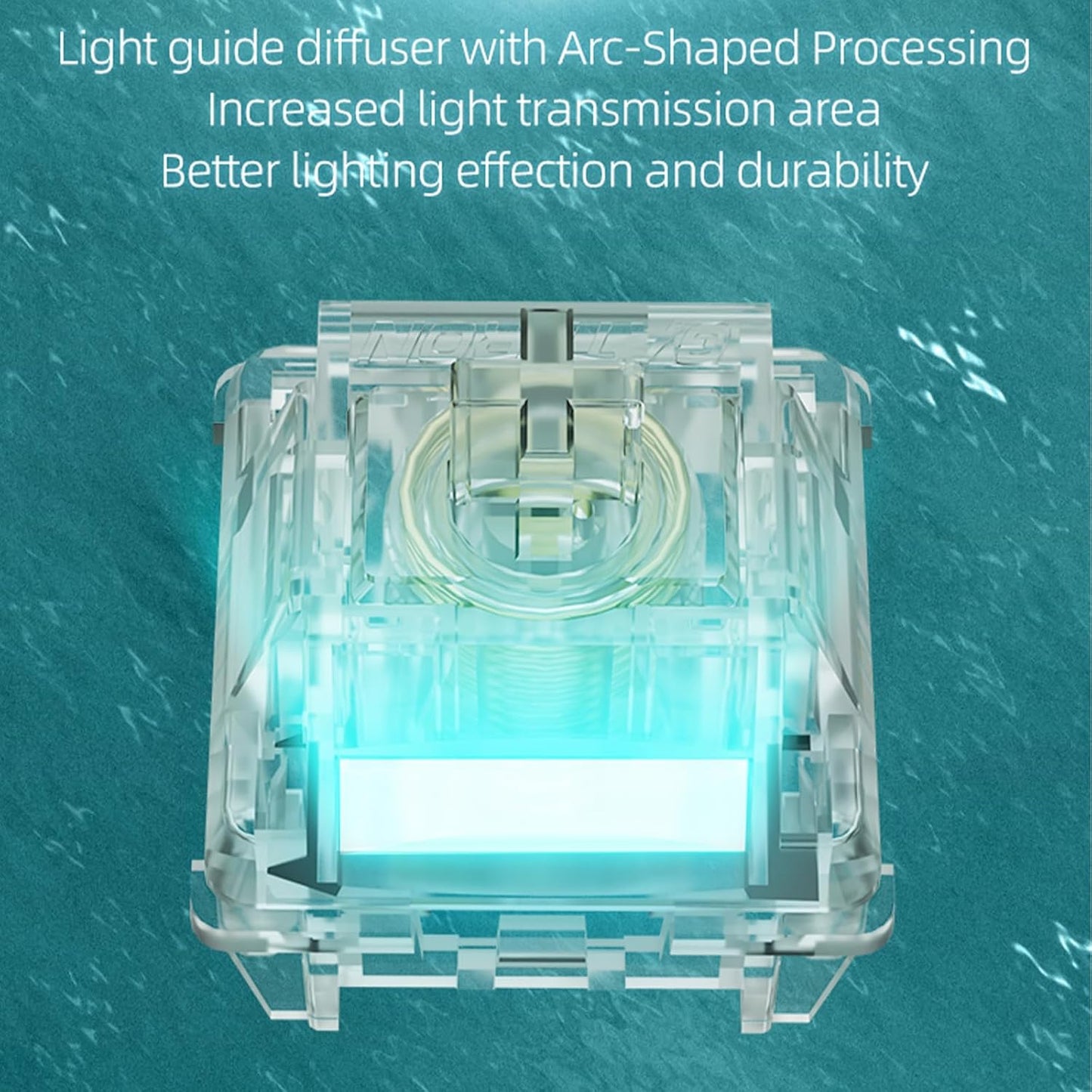 GATERON Magnetic Jade Max Keyboard Switches, Linear Factory Pre-lubed Fully Transparent Gold-Plated Spring Permanent Magnet Freely Setting Pre-Travel Key Switches for Magnetic Gaming Keyboard(70PCS)