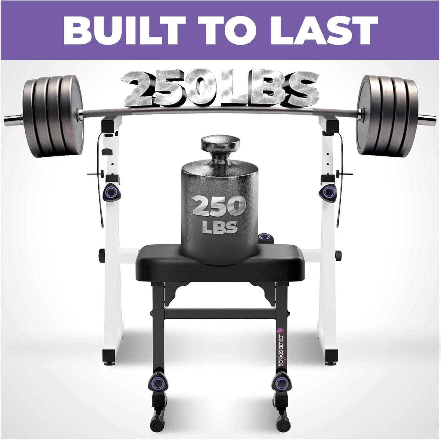 Liquid Stands Portable Heavy Duty Digital Piano Stand & Bench Set - Adjustable Keyboard Music Stand & Seat for 54-88 Key Electric Pianos (White)