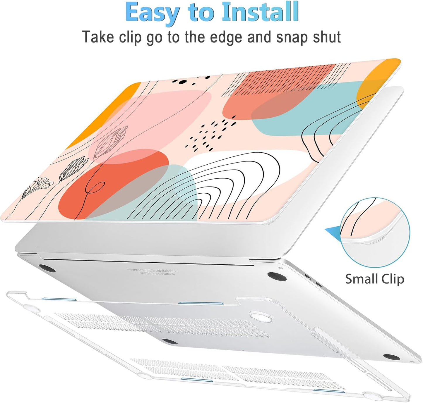 Mektron for MacBook Pro 16 inch A2141 Case 2020 2019 Release with with Retina Display & Touch Bar & Touch ID, Abstract Artistic Plastic Hard Shell Cover Keyboard Skin Screen Film