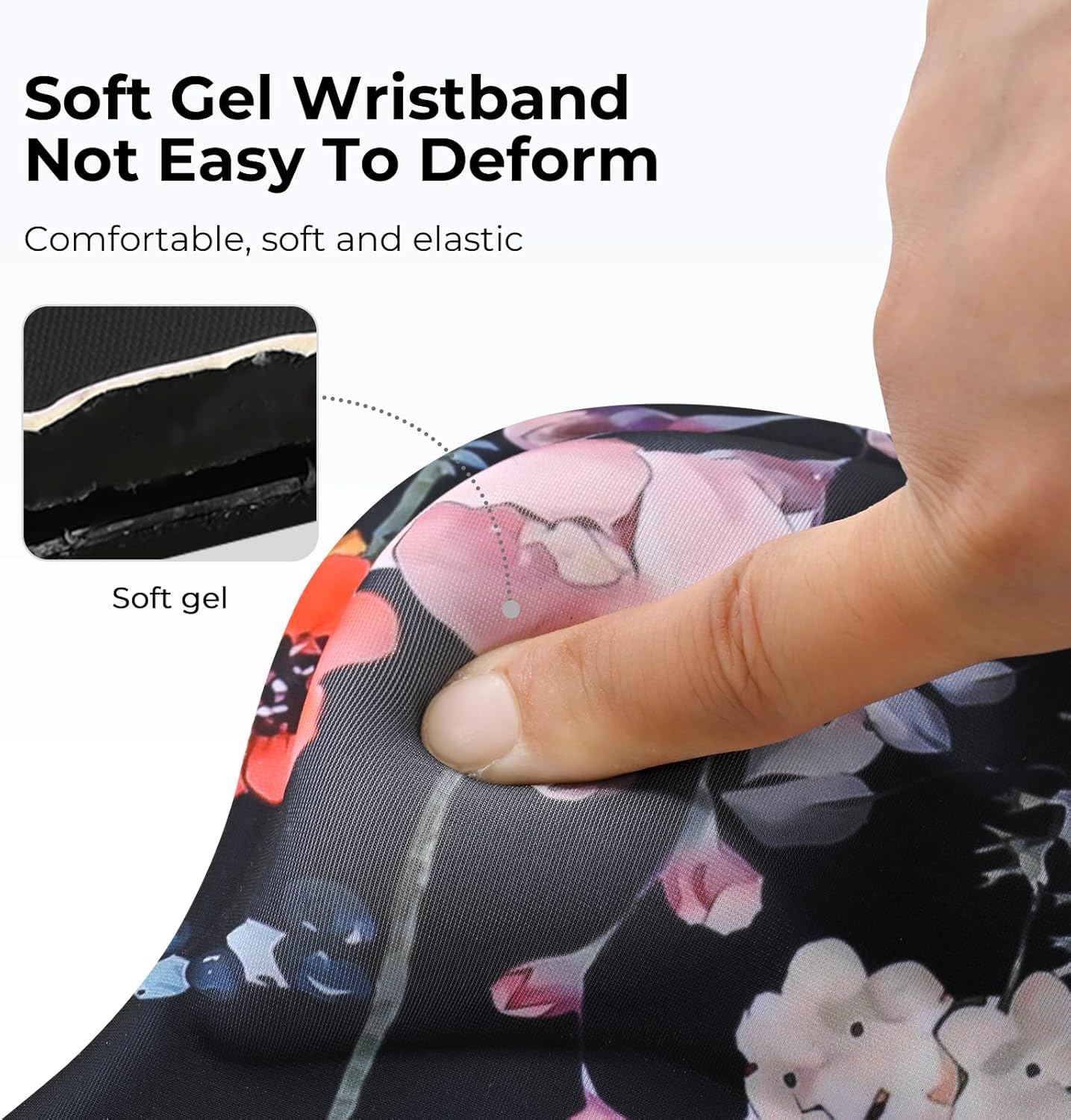 EooCoo Ergonomic Mouse Pad with Gel Wrist Rest Support Middle Concave Design, Relieve Wrist Pain Mousepad, Non-Slip Base for Laptop, Computer, Office Desk Accessories, Carpal Tunnel Syndrome