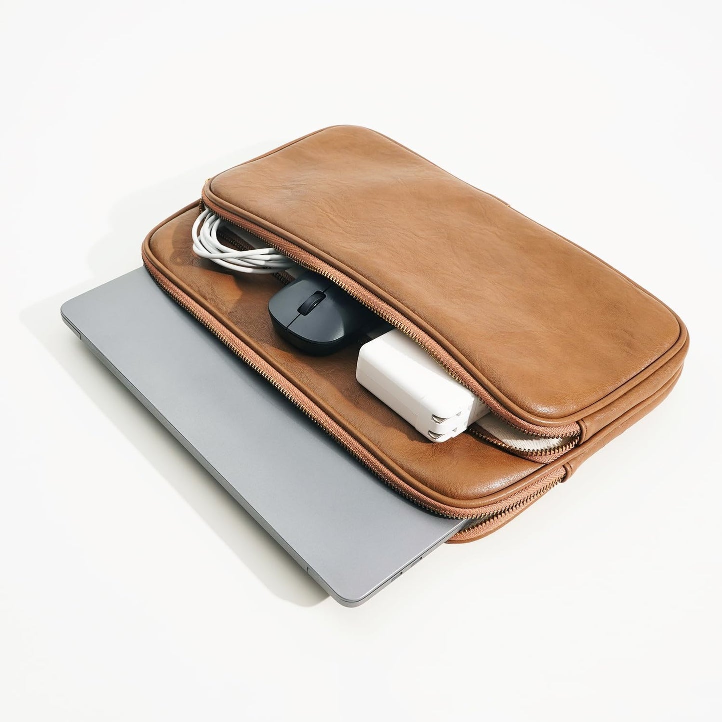 Laptop Sleeve Bag 15 Inch Compatible with MacBook Air 15, MacBook Pro 15 A1990 A1707, Surface Laptop 15, New Dell XPS 15 Color Brown