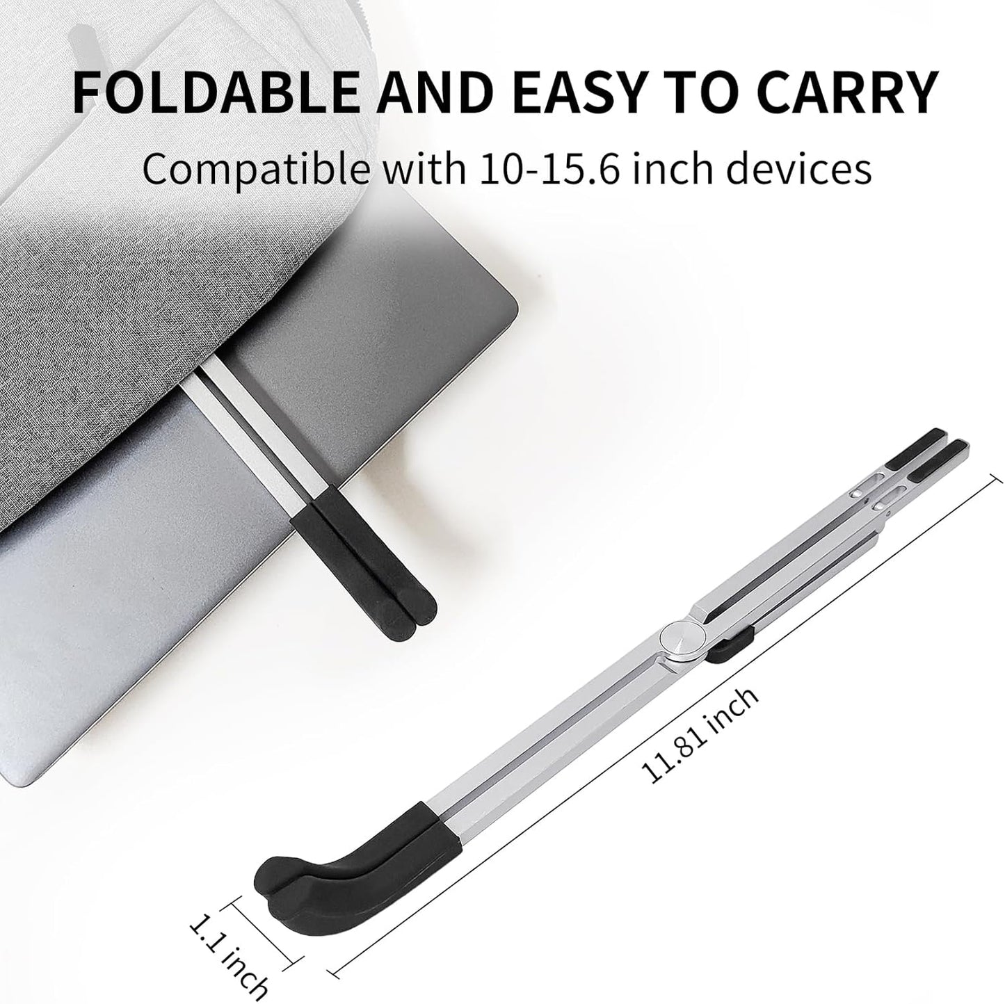 Protable Laptop Stand for Desk,Foldable Laptop Riser Holder,Ventilated Cooling Notebook Mount Computer Stand for 10-15.6” Laptops,Tablets，Aluminum