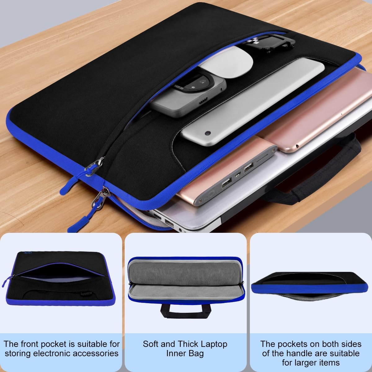 Universal Laptop Shoulder Bag 13-17.3 Inch Shockproof Briefcase with Multi-Pockets & Adjustable Strap for MacBook Pro/Air