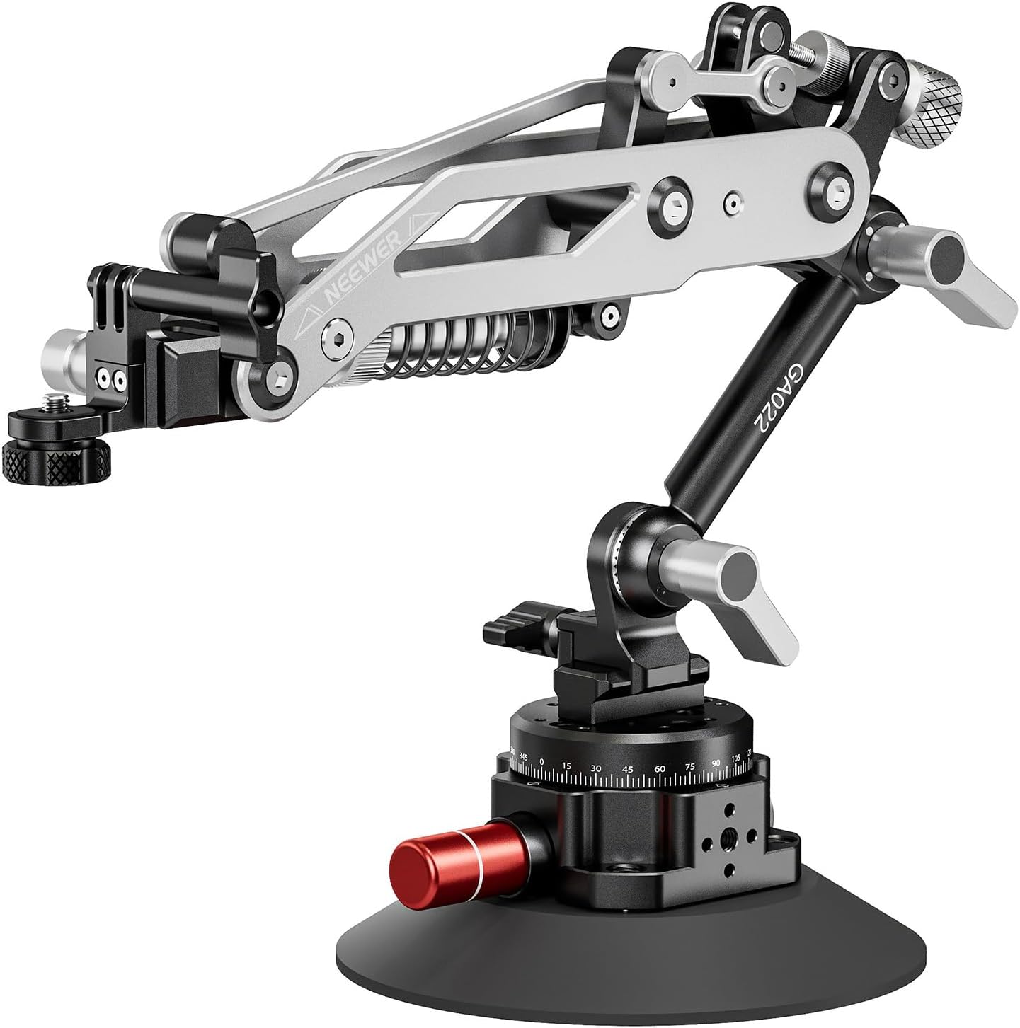 NEEWER Vacuum Suction Cup Car Mount for Action Camera with Hydraulic Boom Arm, NATO Rail, Compatible with DJI Osmo Pocket 3 Insts360 X5 X4 X3 GoPro Hero Adapter Mobile Phone Holder, 500 g Max Load