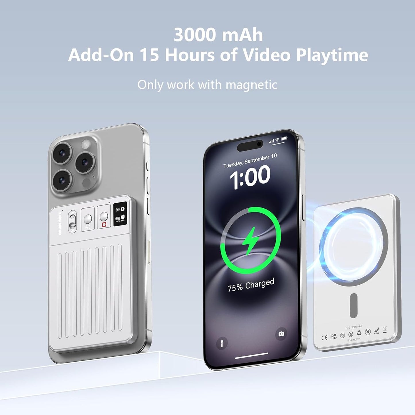 AI Voice Recorder, Voice Recorder with No Fee for Transcribe & Summarize Empowered by ChatGPT, APP and Web Sync, Real-time Translation, 107 Languages, Wireless Charging, for Lectures, Meetings-Silver