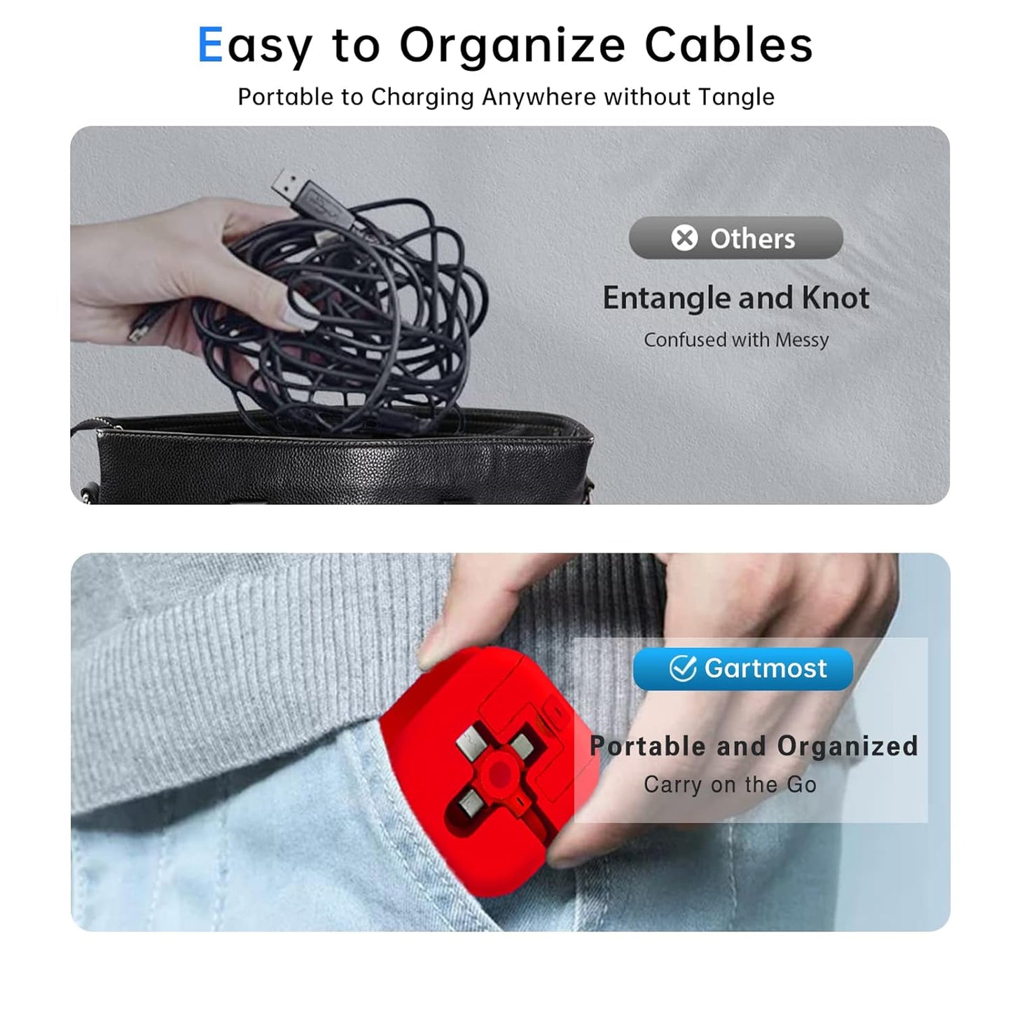 3 Pack Three in One Charging Cable Cord. 3 in 1 Charging Cable Retractable. Compatible USB C(Type-C)/Micro USB/IP, Compatible with Phone, Android, Tablet (Blue+Red+Green)