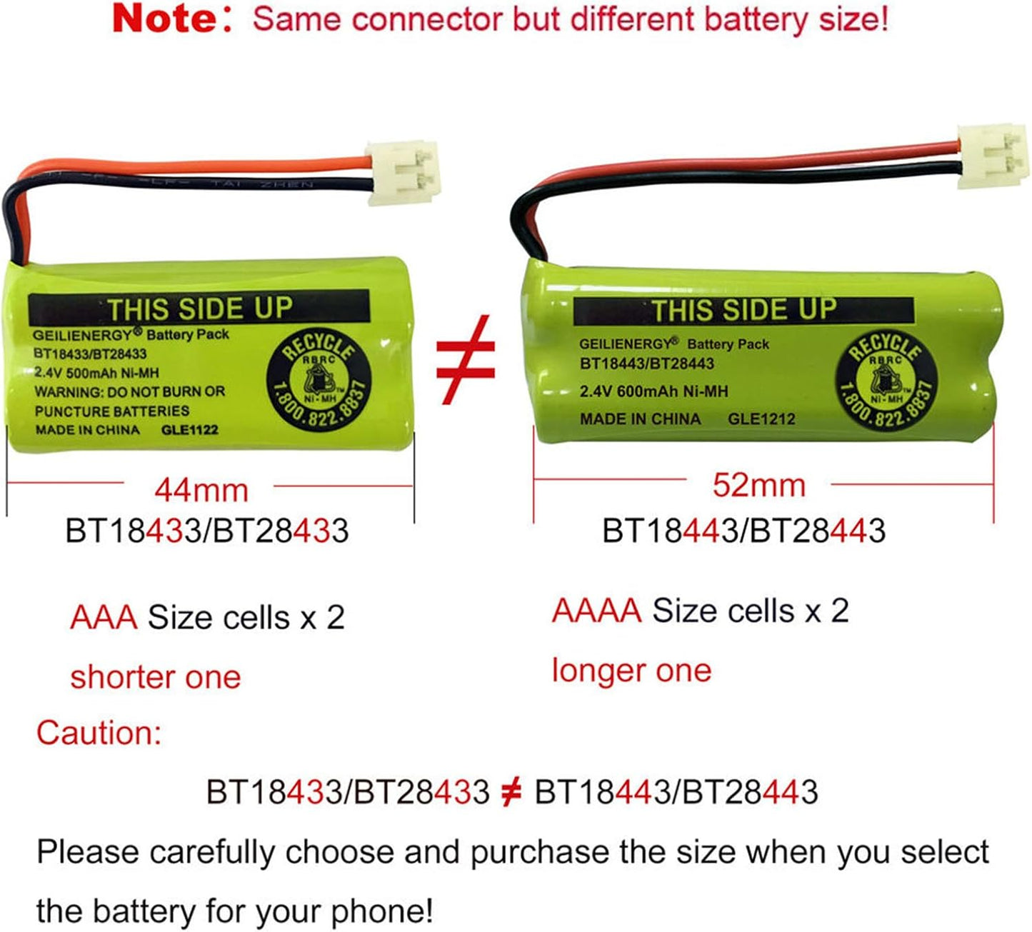 BT18433/BT28433 2.4V 550mAh Ni-Mh BT184342/BT284342 Cordless Phone Battery BT8000/BT8001 BT-6010 BT-8300 BT-1011 BT-1018 BT-1022 CPH-515D CS6209 CS6219 CS6229 DS6301 DS6101 CL80109 (8 Pack)