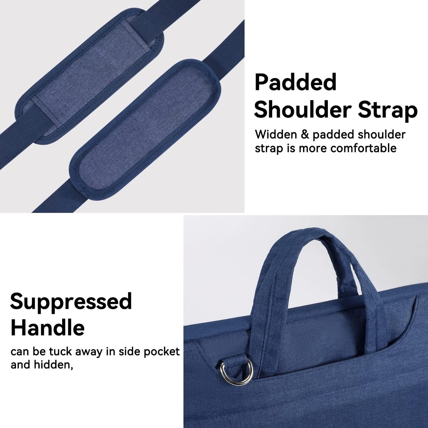 Voova Laptop Bag 15.6 Inch, Waterproof Computer Sleeve Carrying Case with Shoulder Straps & Handle Compatible with Macbook Air 15 M2/M3/M4, MacBook Pro 15/16, 15-16 Inch Hp Dell Lenovo Asus, Blue