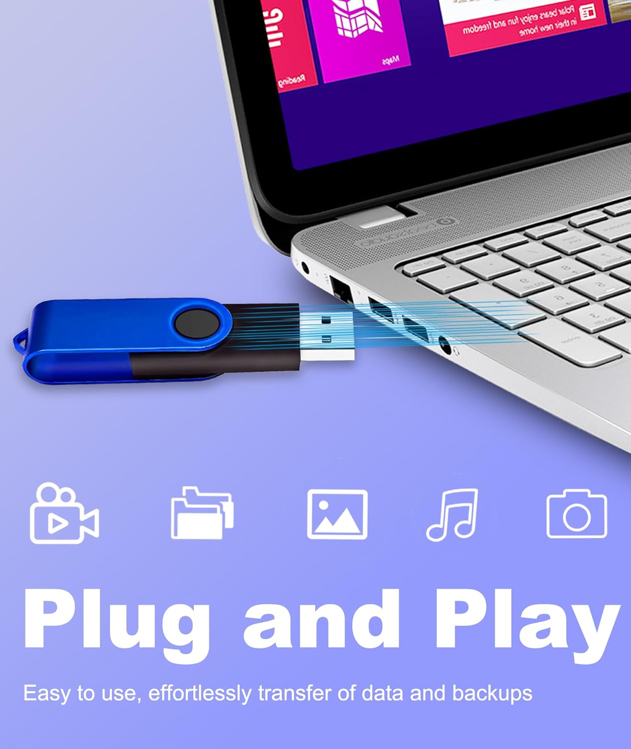 8GB USB Flash Drive 10 Pack, Nicepicten USB 2.0 Thumb Drives Zip Drive USB 8GB Memory Stick Swivel Pendrive Jump Drives Multipack with 10PCS Lanyard for Events Office (Colorful 10Pack 8 GB)