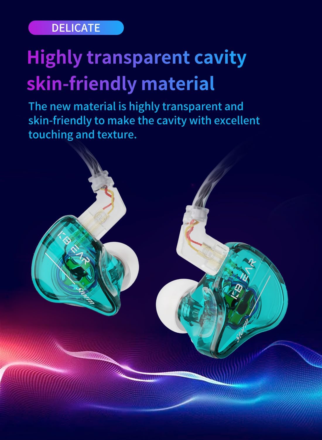 KBEAR Storm in Ear Headphones Wired Earbuds for Musicians Singers on Stage Studio Church,Crisp Clarity Sound Nice Round Bass IEM Earphones Monitor Hi Res Detachable OFC Silver-Plated Cable