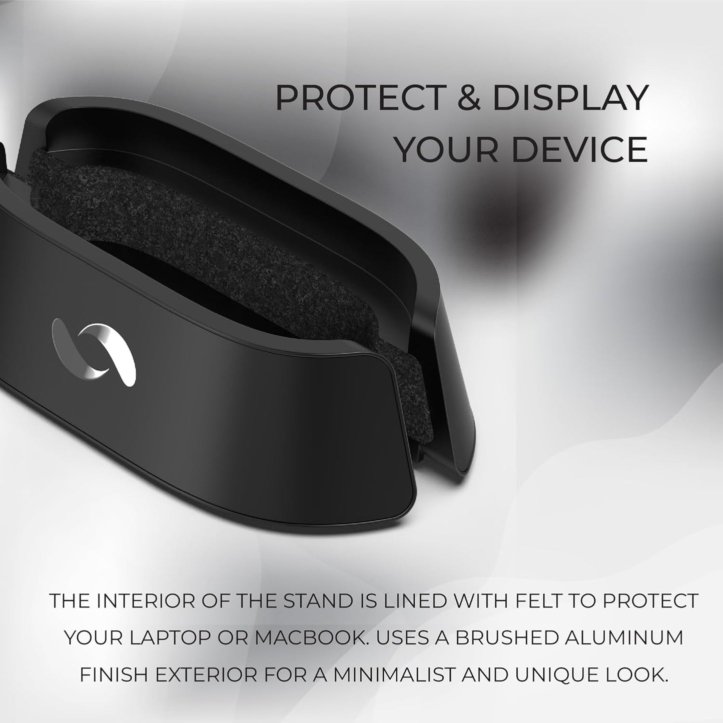 HumanCentric Vertical Laptop Stand in Black Aluminum, Upright Adjustable Holder and Dock, Laptop Vertical Stand Fits MacBook Pro and Other Laptops .5" to 1.5", Clamshell Compatible