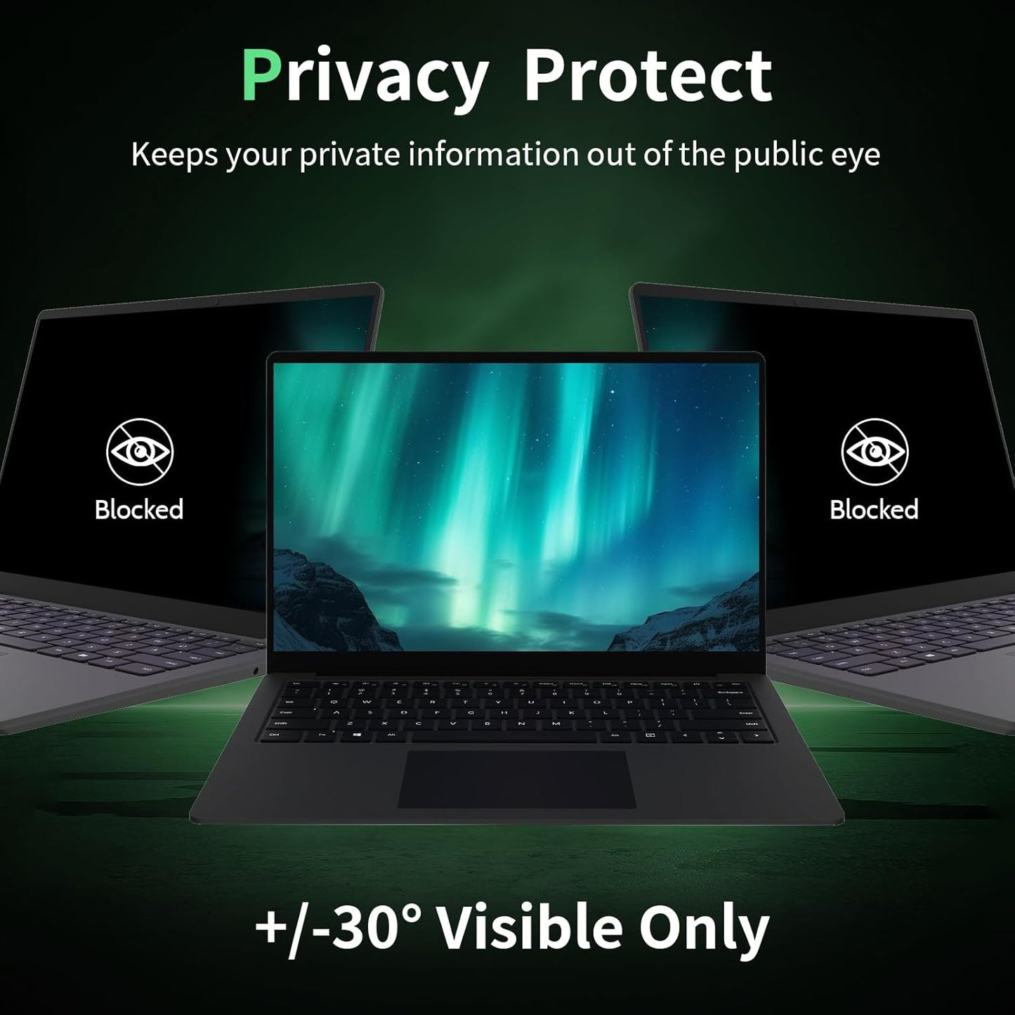 Laptop Privacy Screen 16 Inch, Laptop Screen Privacy Shield 16:9 Aspect Ratio Anti-Glare Blue Light Computer Monitor Protector,Removable 16in Filter for Lenovo HP Dell Acer Asus Thinkpad Envy Xps
