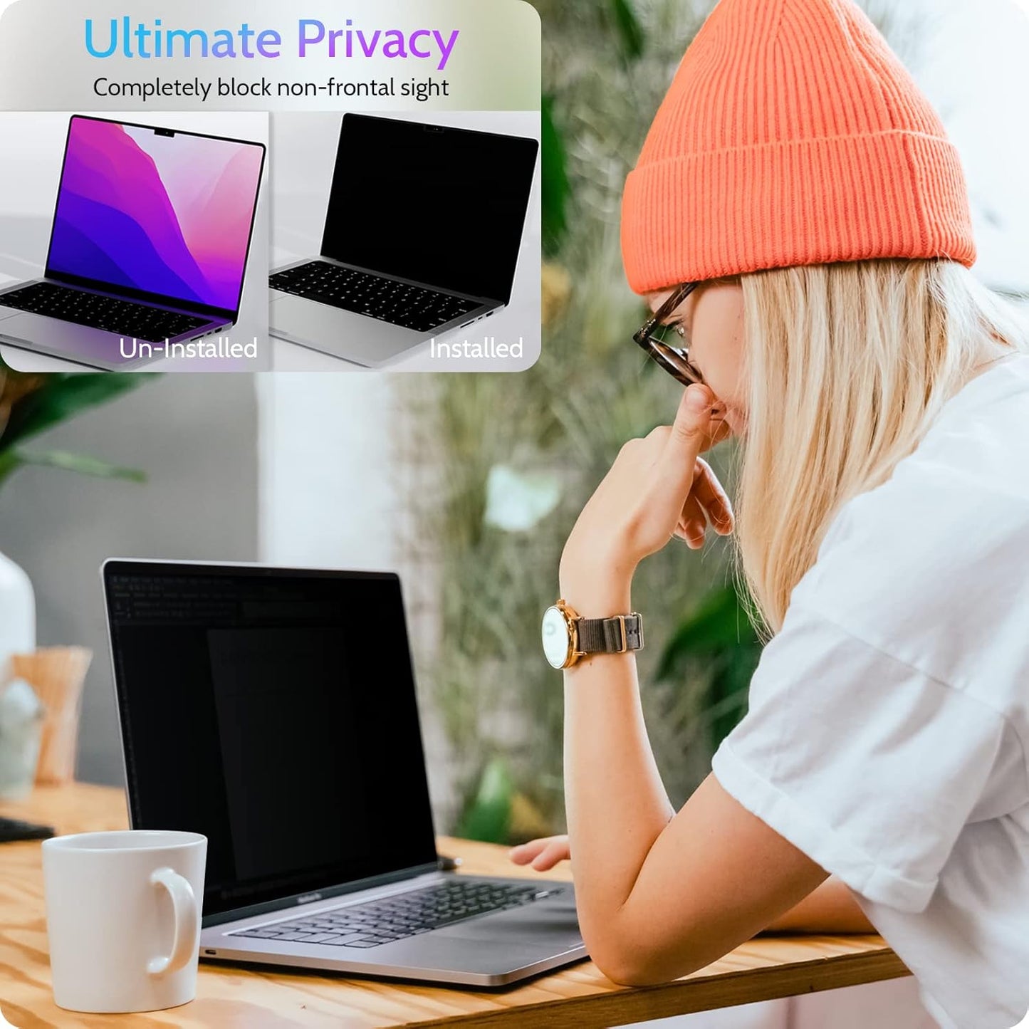 Magnetic Privacy Screen for MacBook Pro 16 Inch (2021-2024, M1, M2, M3, M4), 16inch Removable Matte Anti Blue Light Glare Private Filter Protector for Mac Pro 16.2" Laptop