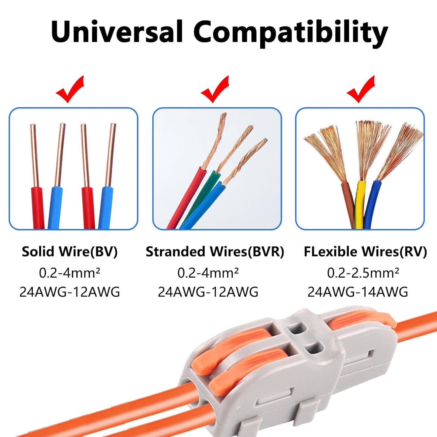 10Pcs 2 to 1 Wire Connectors Small Electrical Cable Splicing Splitter Terminal Block Inline Splice Snap Splicer for Residential Speaker Gauge Push DIY Splicing into 4/6/8/9/10 Way