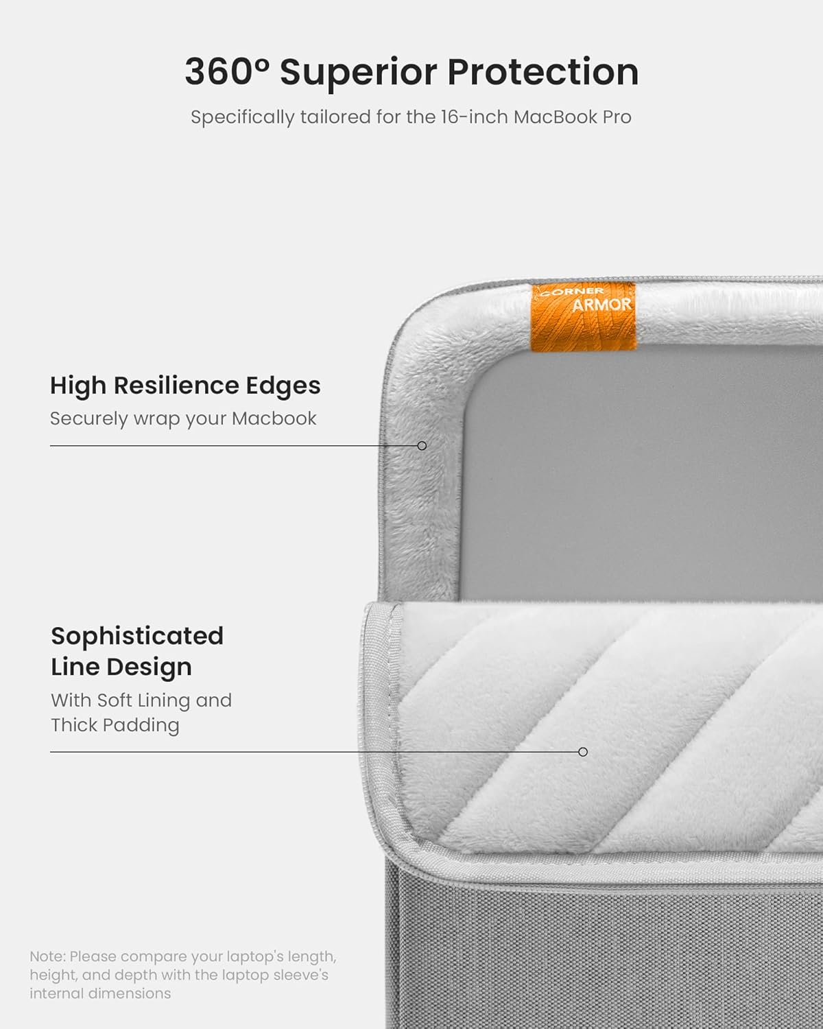 tomtoc 360 Protective Laptop Sleeve Set for 16-inch MacBook Pro M4/M3/M2/M1 Pro/Max A3403 A3186 A2991 A2780 A2485 2024-2019, Dell XPS 16 Plus Laptop, Water-Resistant MacBook Case with Accessory Pouch